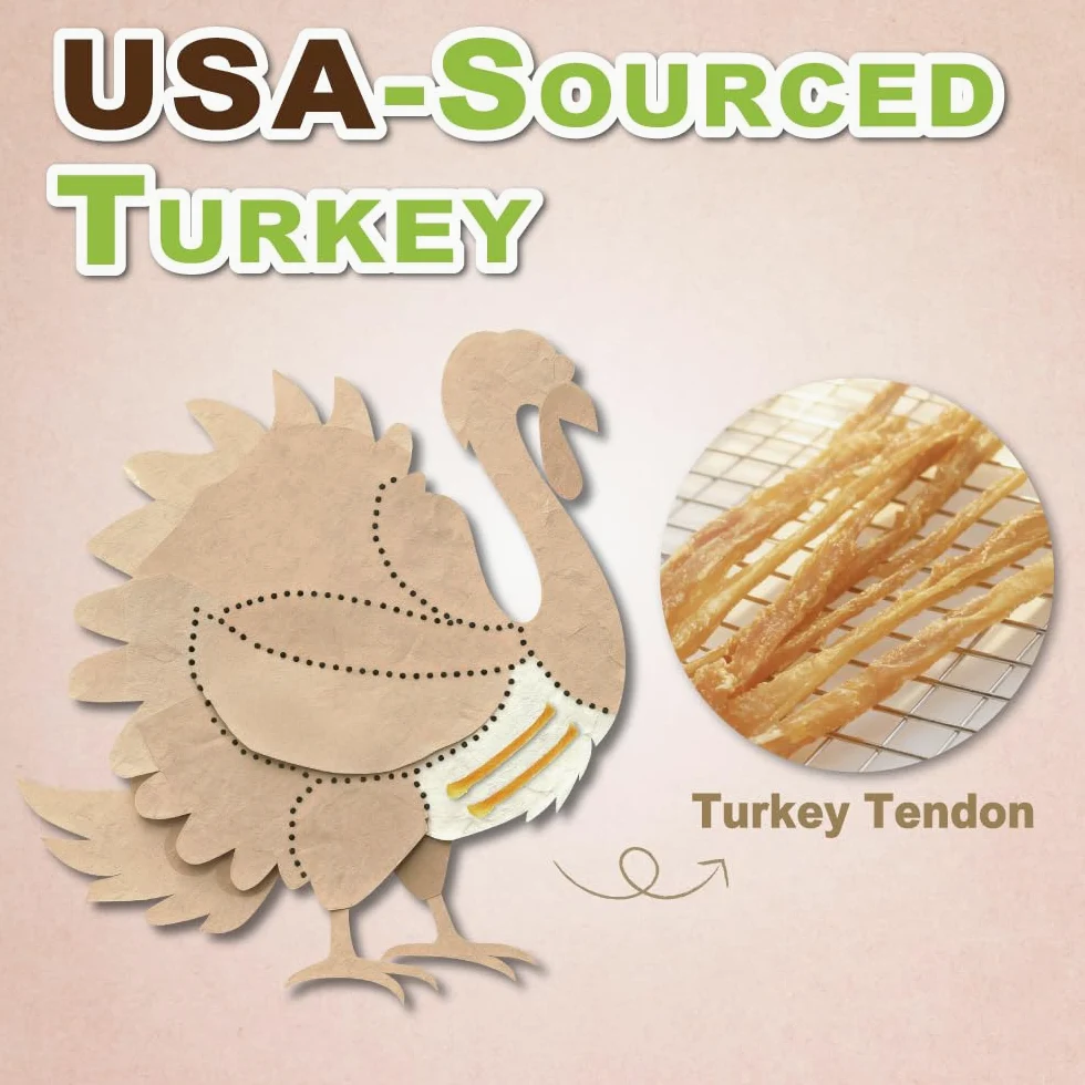 A Freschi srl Tendón de Pavo Afreschi para Perros, Cuerda Mediana, Paquete de 3, 89 G, Pavo de Origen Estadounidense, Masticable Totalmente Natural de Grado Humano, Hipoalergénico, Alternativa Al Cuer