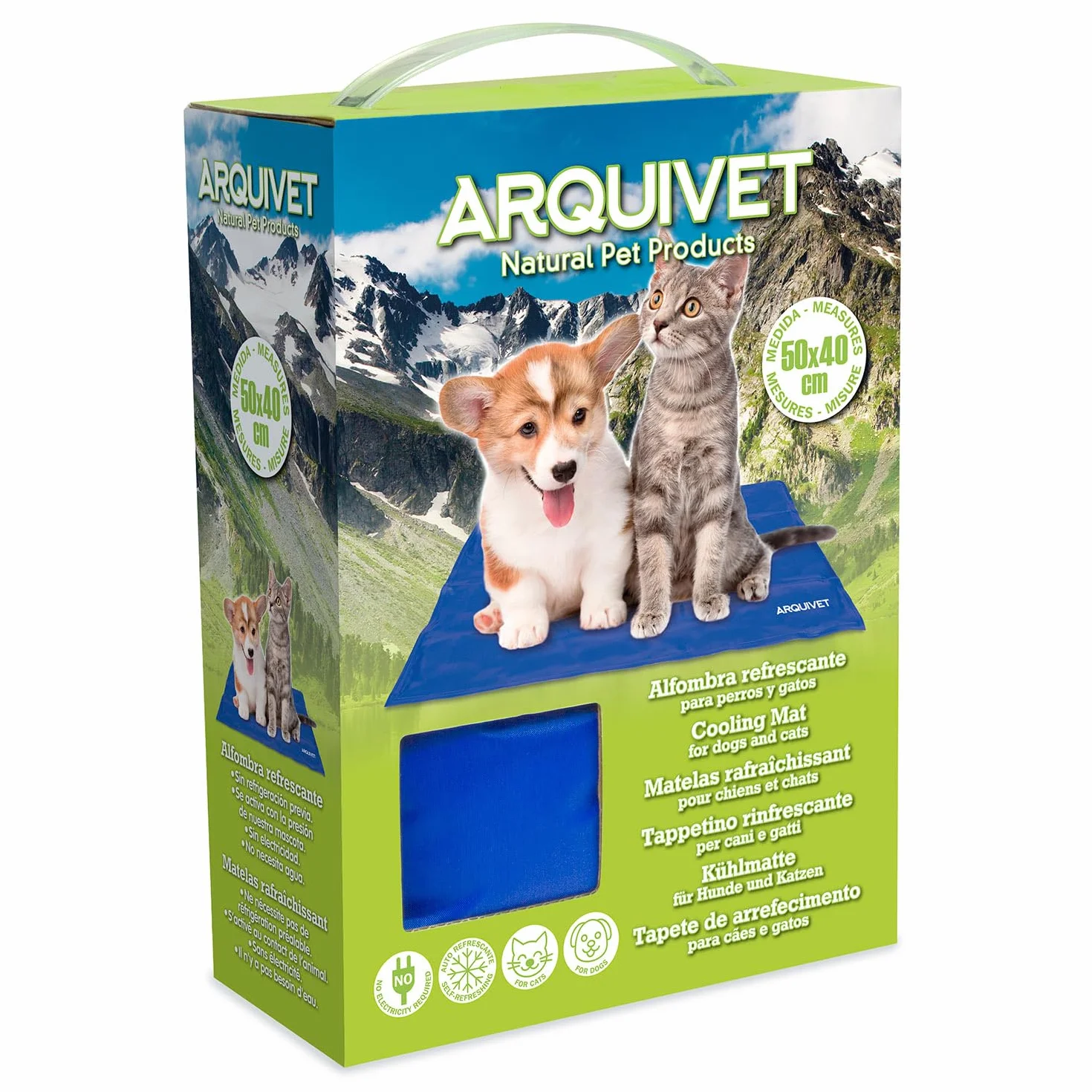 Arquivet - Alfombra refrescante para Perros y Gatos 40x50, alfombrar Pet Cooling Mat, azul
