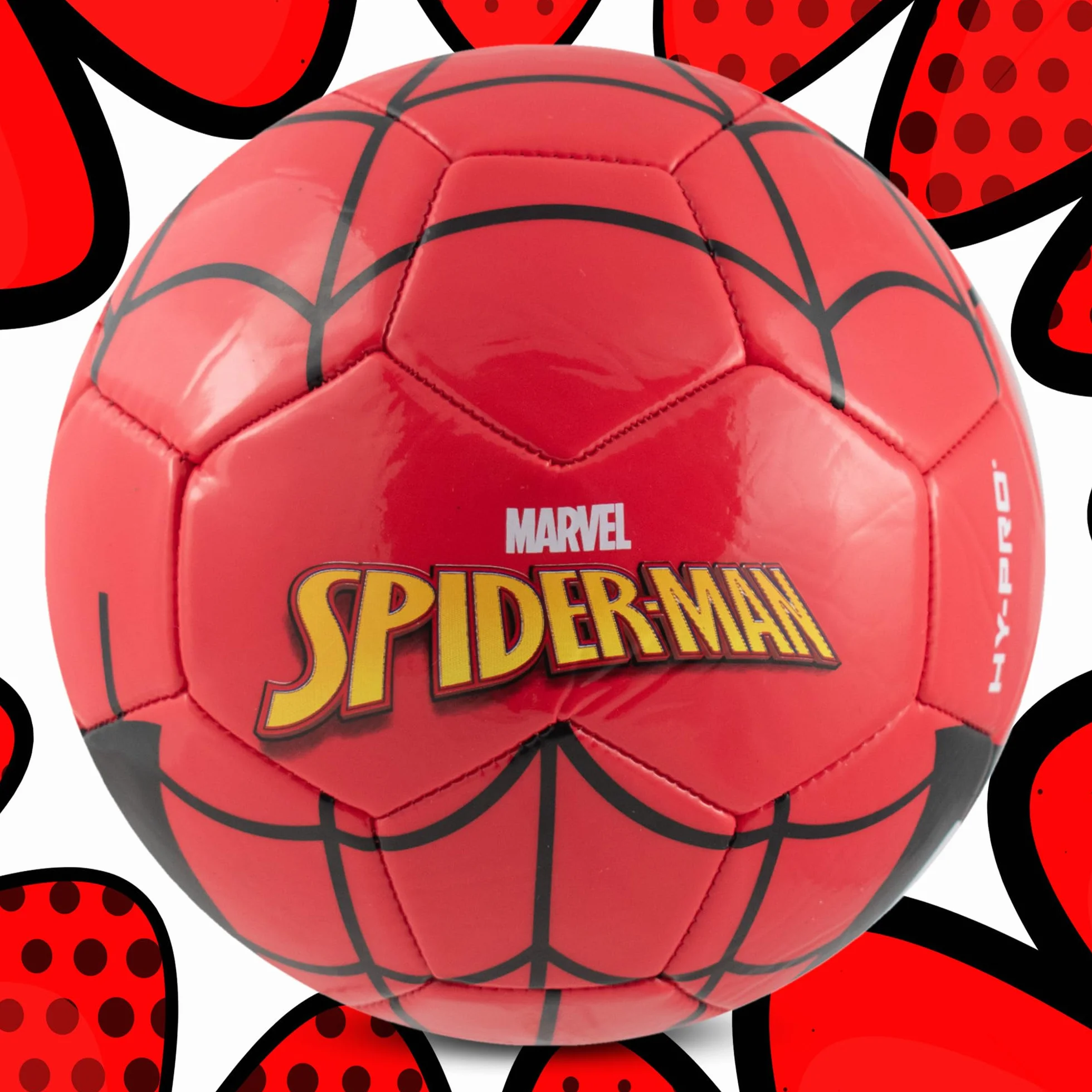 Hy-Pro Spiderman Oficial Balón de Fútbol Tamaño 5, Pelota de Entrenamiento para Juegos al Aire Libre
