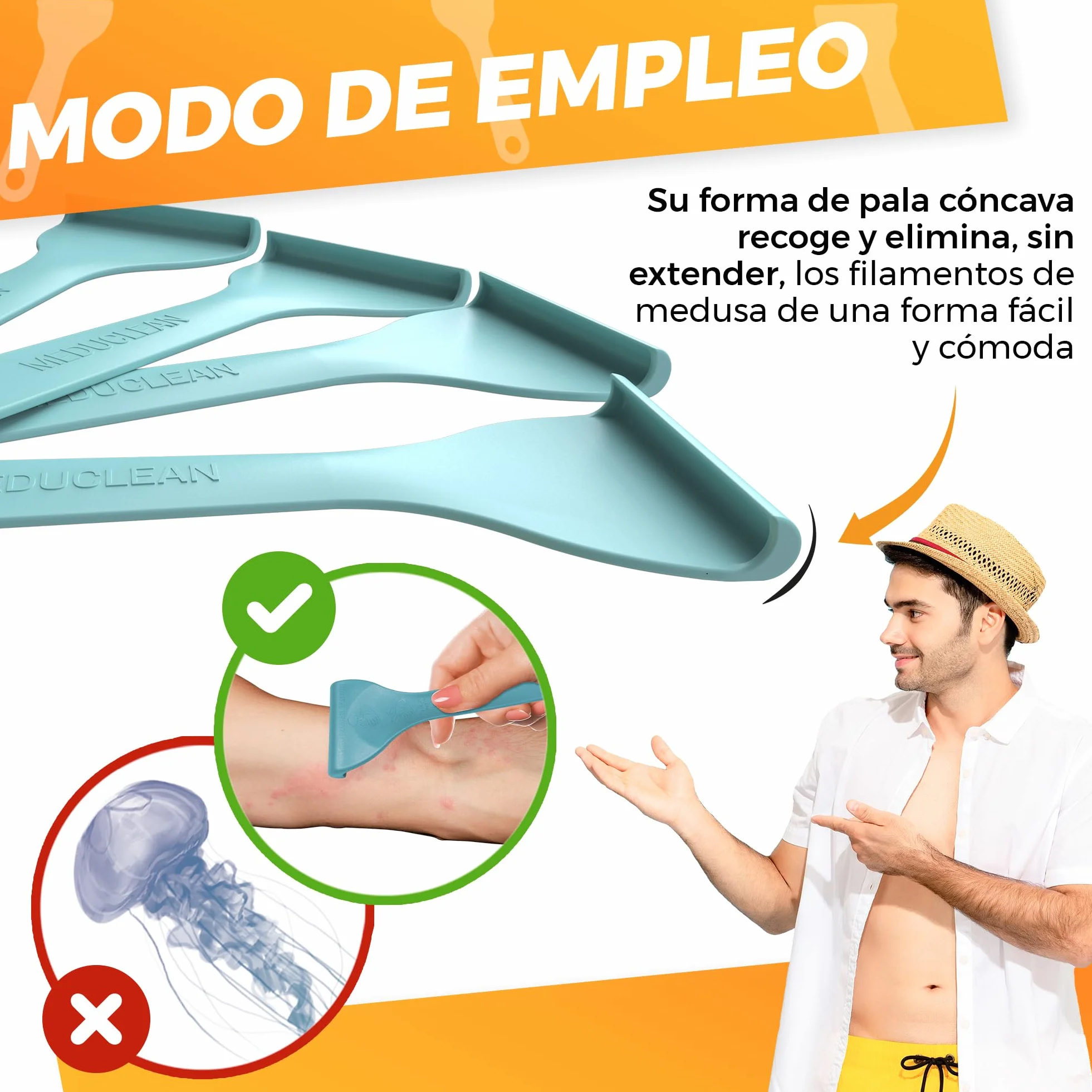 Meduclean - Alivio Picaduras de Medusa – Dispositivo para Retirar Filamentos Urticantes – Rápido y Natural – Sin Químicos – Seguro para Niños y Adultos – Ideal para Playa y Actividades Acuáticas (1)