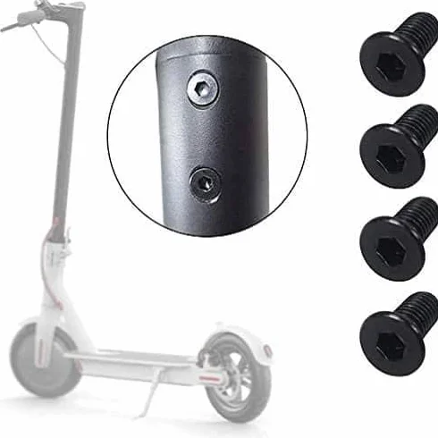 AUTOZOCO Set de tornillos de manillar para patinete Xiaomi M365, 4 Tornillos Negro