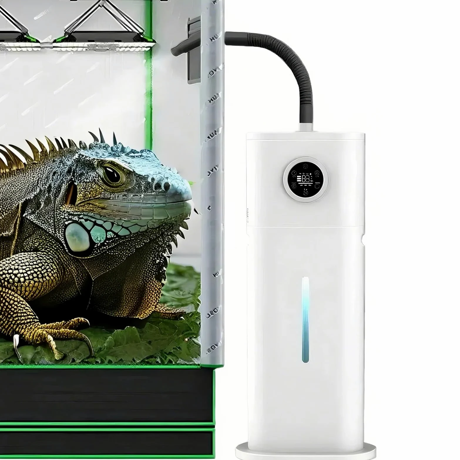 Humidificador de Gran Capacidad de 12L para Iguana, Nebulizador Inteligente de Niebla Cálida para Terrarios de Pogona Vitticeps, Nebulizador para Reptiles Tropicales.(Smart Version)