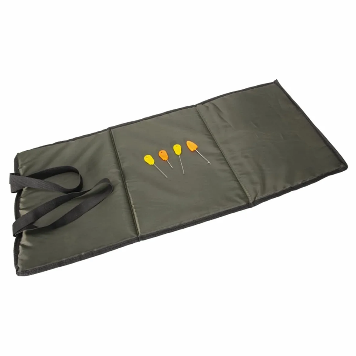 Alfombrilla plegable para pesca de carpas, 4 piezas, con agujas de cebo