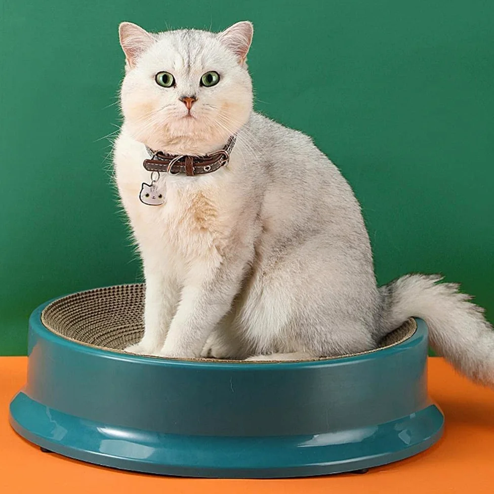 Juguete de Agarre de Gato Rascador Para Gatos, Almohadilla Para Rascar Corrugado Ovalado De Cartón, Rascador Para Gatos, Cama De Salón, Tablero Duradero, Cuenco Para Rascador De Gatos Tableros Afilado