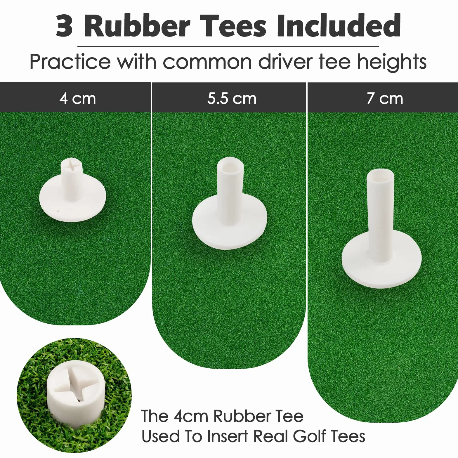 LIFEZEAL Esterilla de Golf 1,5 x 1m Alfombrilla de Práctica Plegable con Césped Sintético y 2 Posiciones de Tee