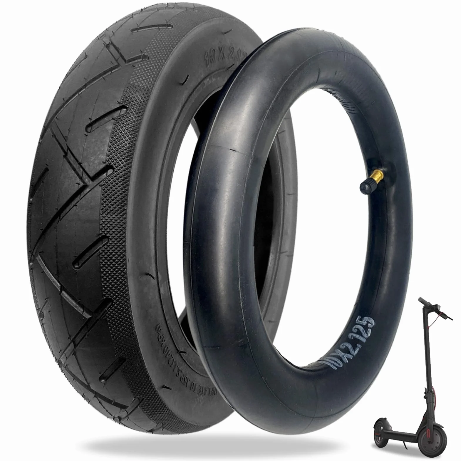 Ruedas Patinete 10 Pulgadas 10x2,125 Cámara de Aire 50/75-6.1 Xiaomi M365 Pro 1S