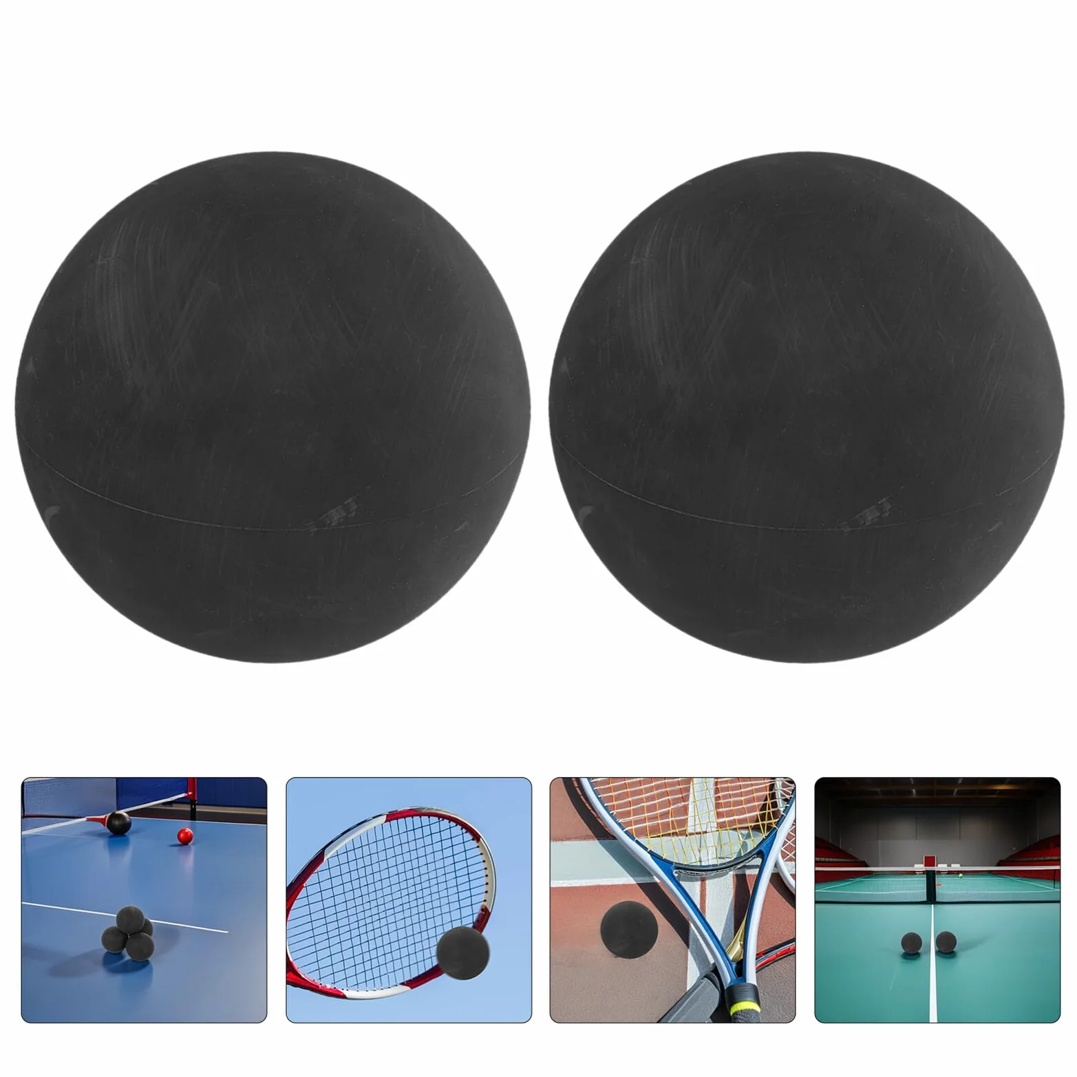 ifundom 6 Balones de Squash de Goma Negra para Entrenamiento, Raquetbol y Coordinación