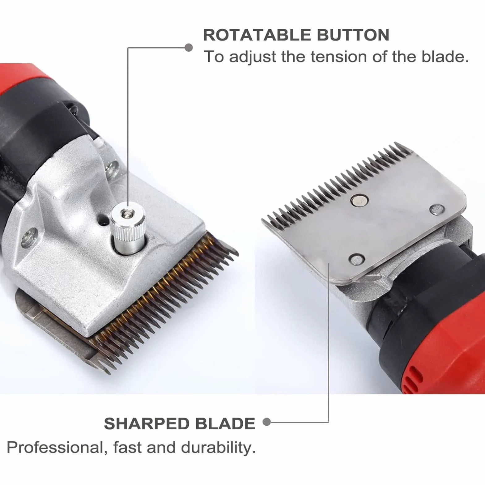 Cuchillas de Esquiladora Caballos, 35 Dientes Horse Clipper Blades Profesionales, Acero Inoxidable Set de Cuchillas de Recambio Universales, para Caballos Perros Burros Mulos Cabras Ganado