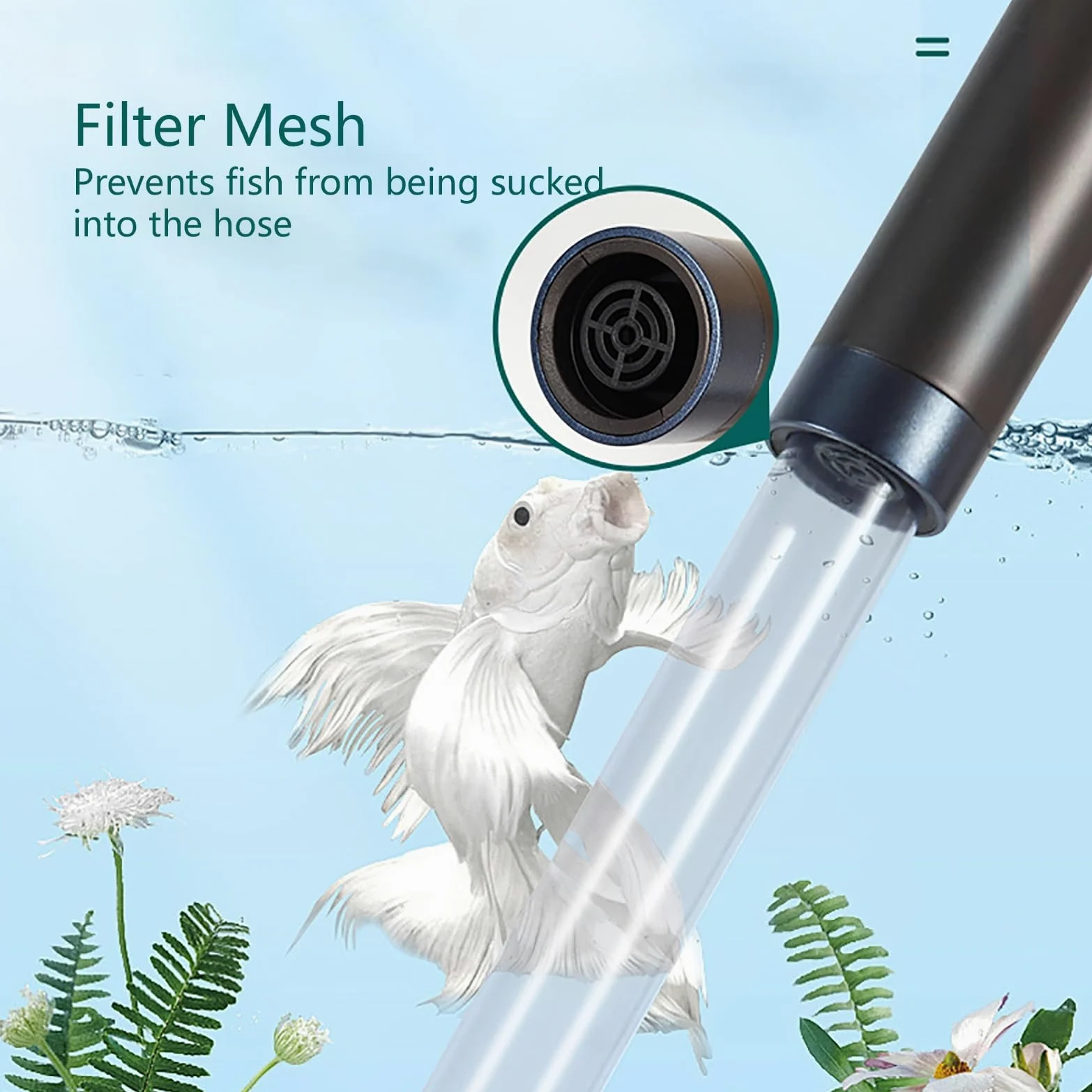 Limpiador De Peceras, Artículos De Mantenimiento De Agua para Acuarios, Manguera Sifón De Mano, Adecuado para Cambiar El Agua De Lavado Filtro De Arena y Circulación De Agua