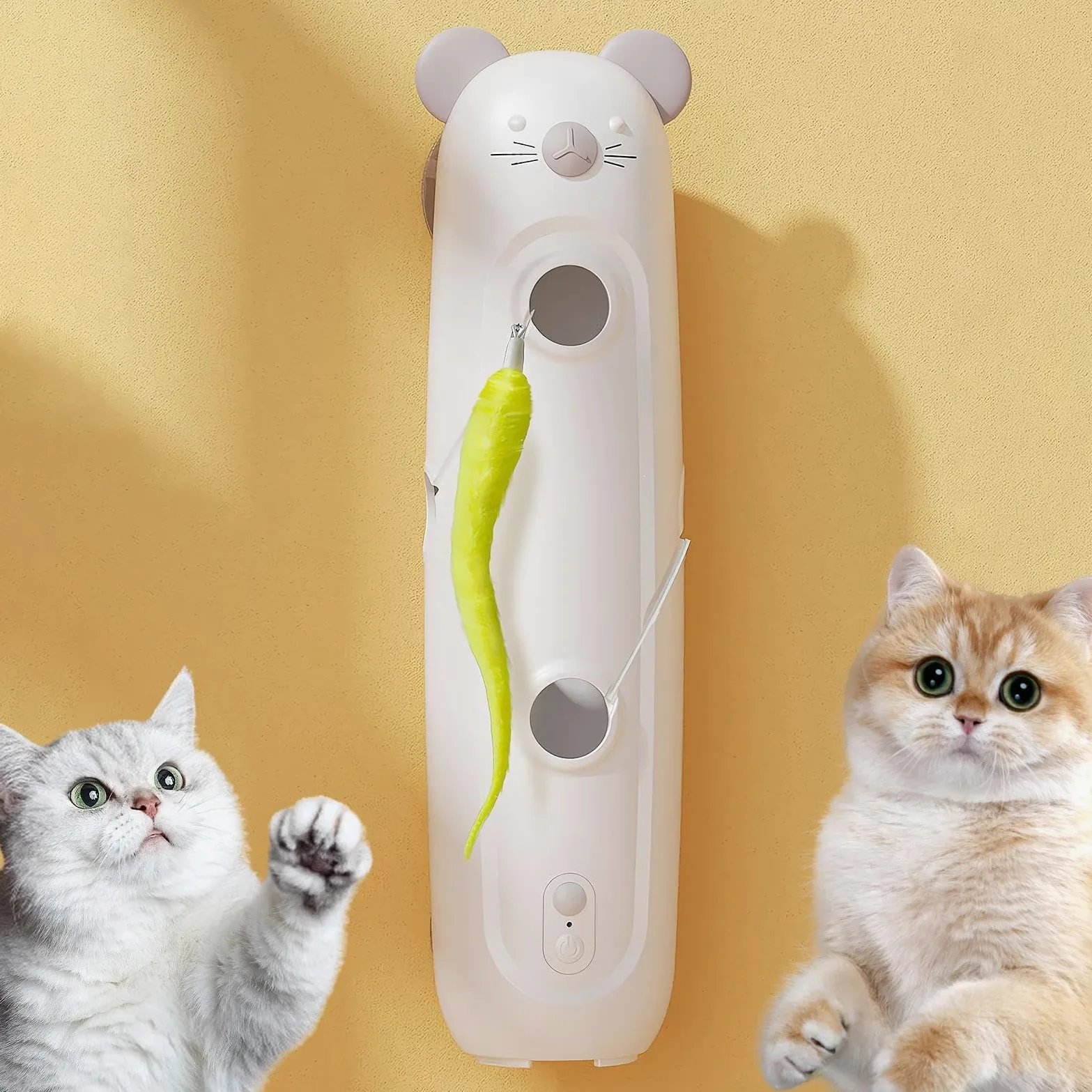 Juguetes para Gatos， Suministros automáticos de enriquecimiento Gatitos con Ventosa, for Sala Estar, Estudio, Pared, Puerta, Piso, liberación energía