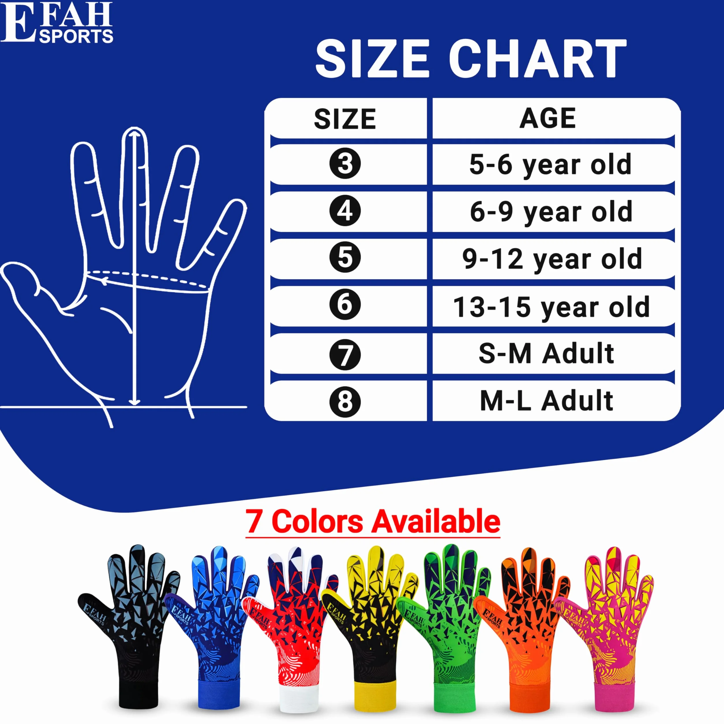Guantes de Portero de Fútbol para Niños con Palma de Látex y Protección de Dedos