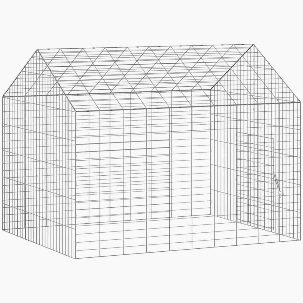 Jaula para conejos plateada, 100 x 78 x 78 cm, acero galvanizado, jaula para animales pequeños, ideal para exteriores e interiores, sin techo