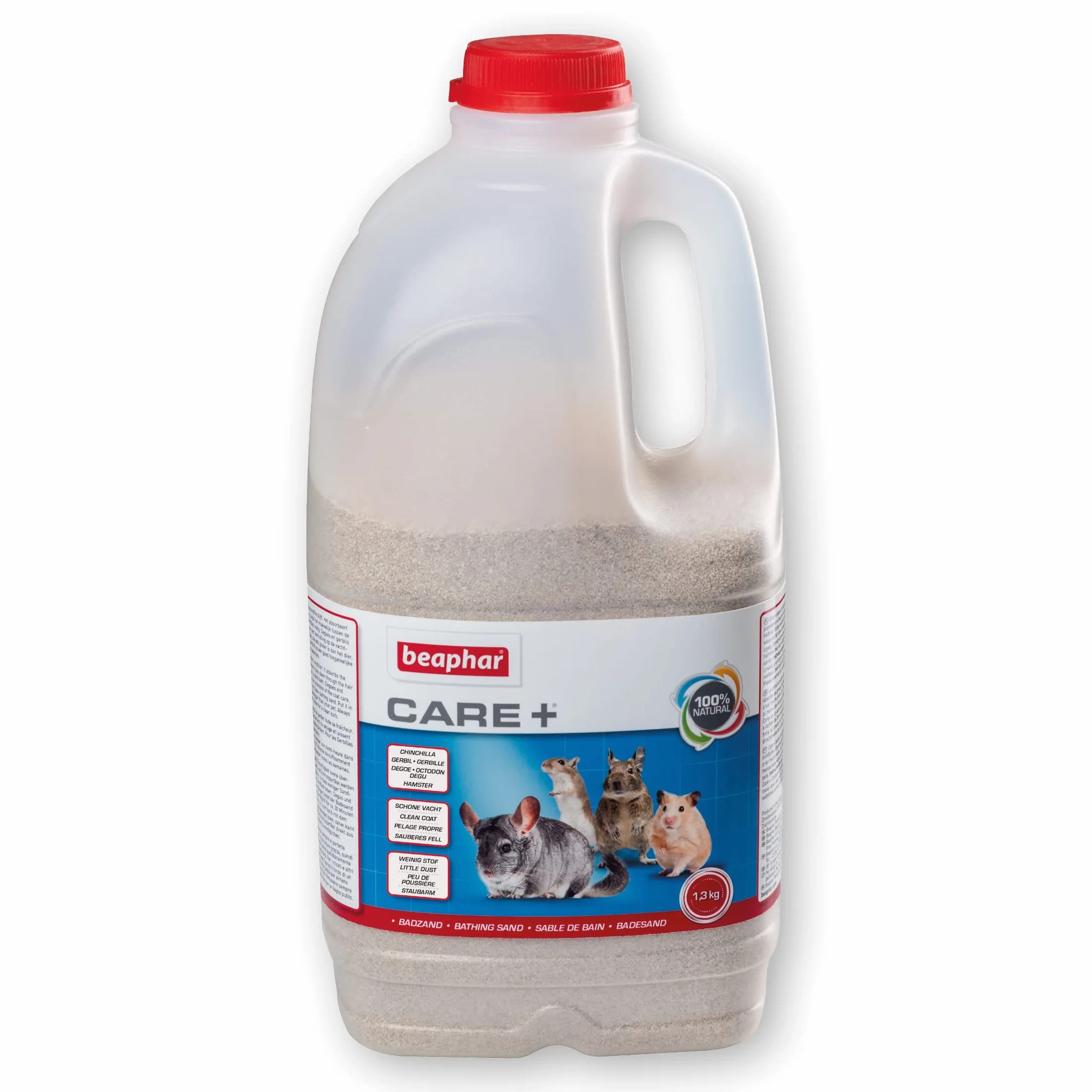 Beaphar - Care+ Arena de Baño para Chinchillas y Roedores - Absorbe la Grasa y Humedad del Pelaje - 1,3kg