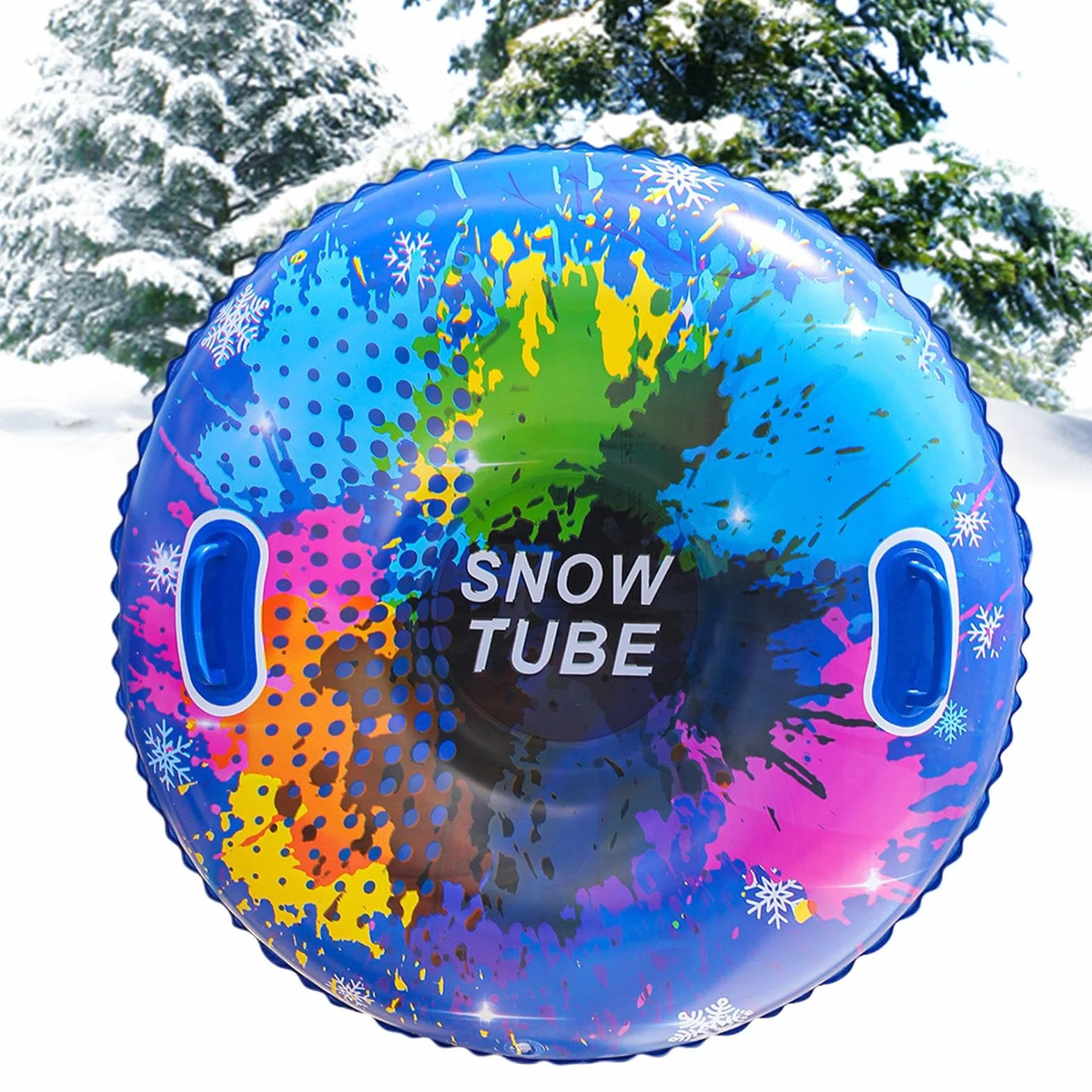 Trineo inflable 87 cm PVC pared gruesa neumáticos nieve niños asas tubo nieve pesado familias