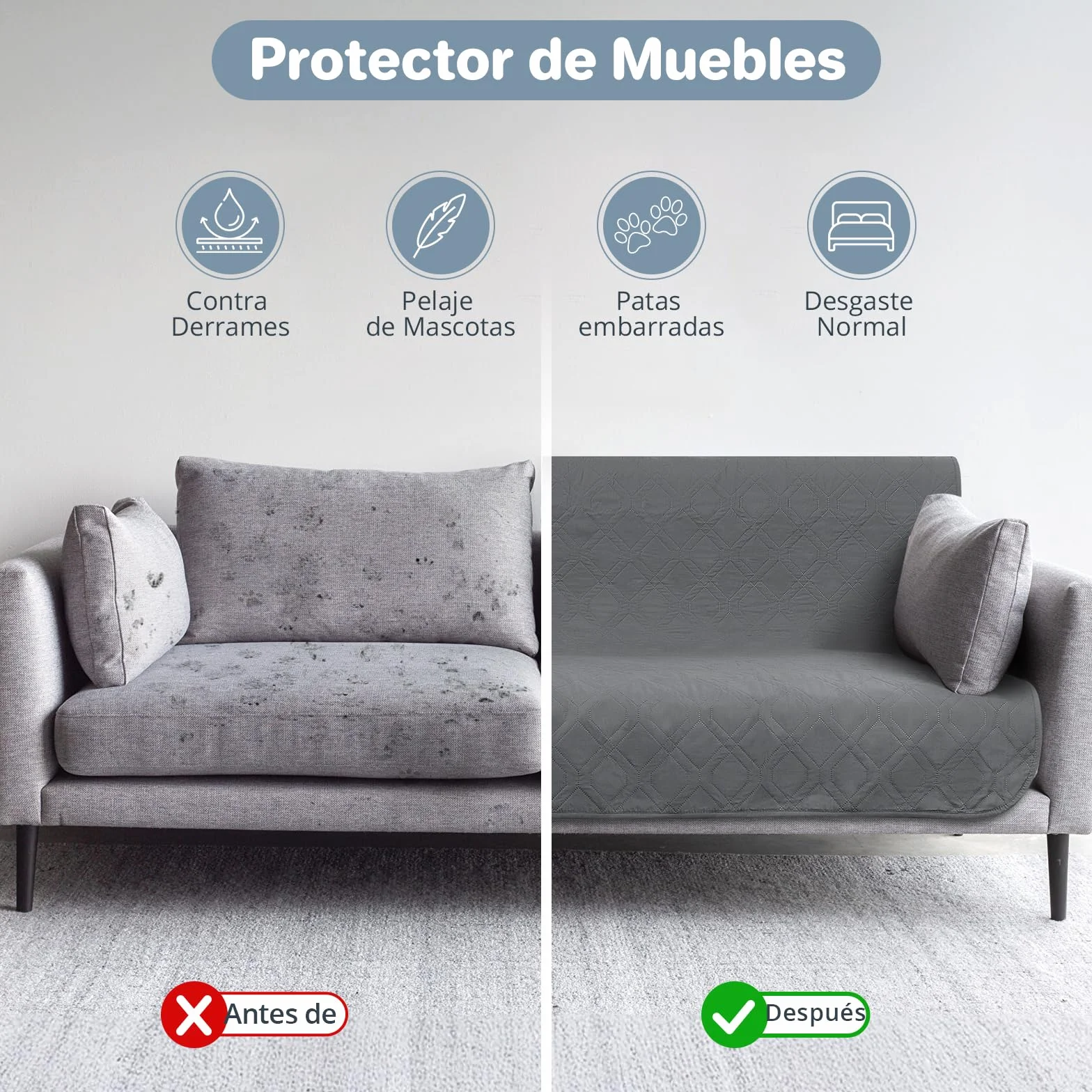 Funda Impermeable para Sofá, Funda para Cama, Funda para Mascotas, Sofá, Funda para Muebles de Sofá, Lavable a Máquina, Apta para Perros, Gatos, 76x190cm