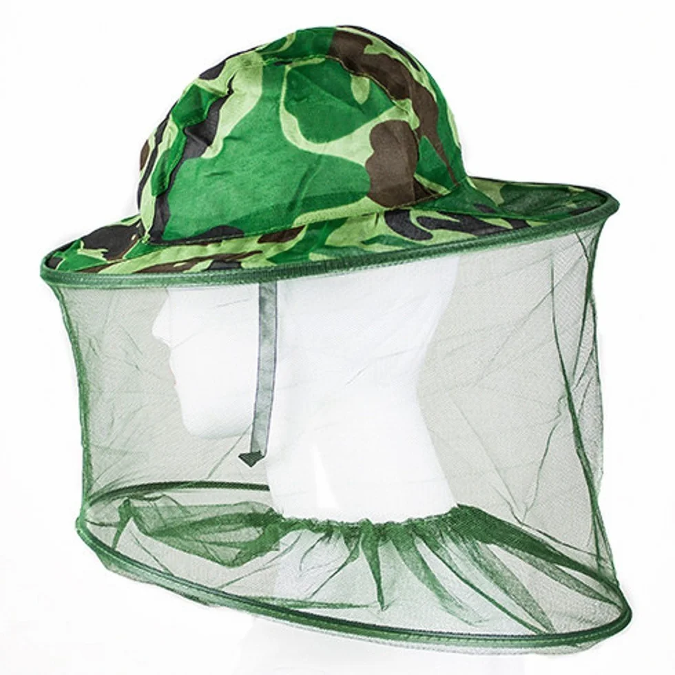 Camuflaje Máscara Anti-Mosquito Apicultura con Cabeza Net Malla Cara Protección Equipo de Pesca al Aire Libre