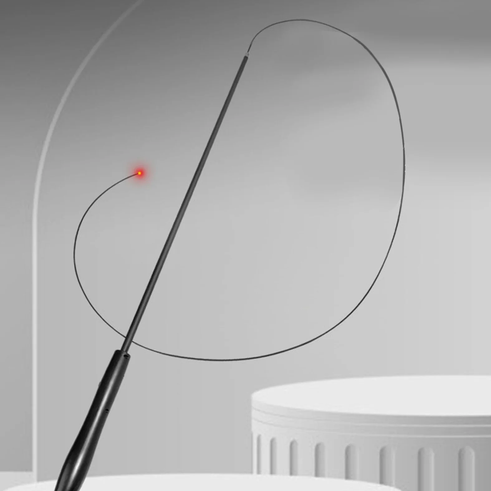 HEEPDD Juguete LED para Caña de Pescar para Gatos, Luz Interactiva 2 en 1 y Juguete Retráctil para Gatos, Caña de Pescar Recargable por USB, Varita para Duradera y Flexible,