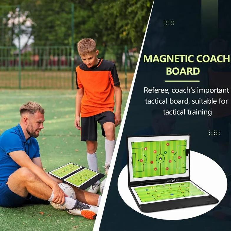 Flintronic Pizarra Táctica Fútbol Magnética Portátil Tablero Entrenamiento Entrenador con Imanes