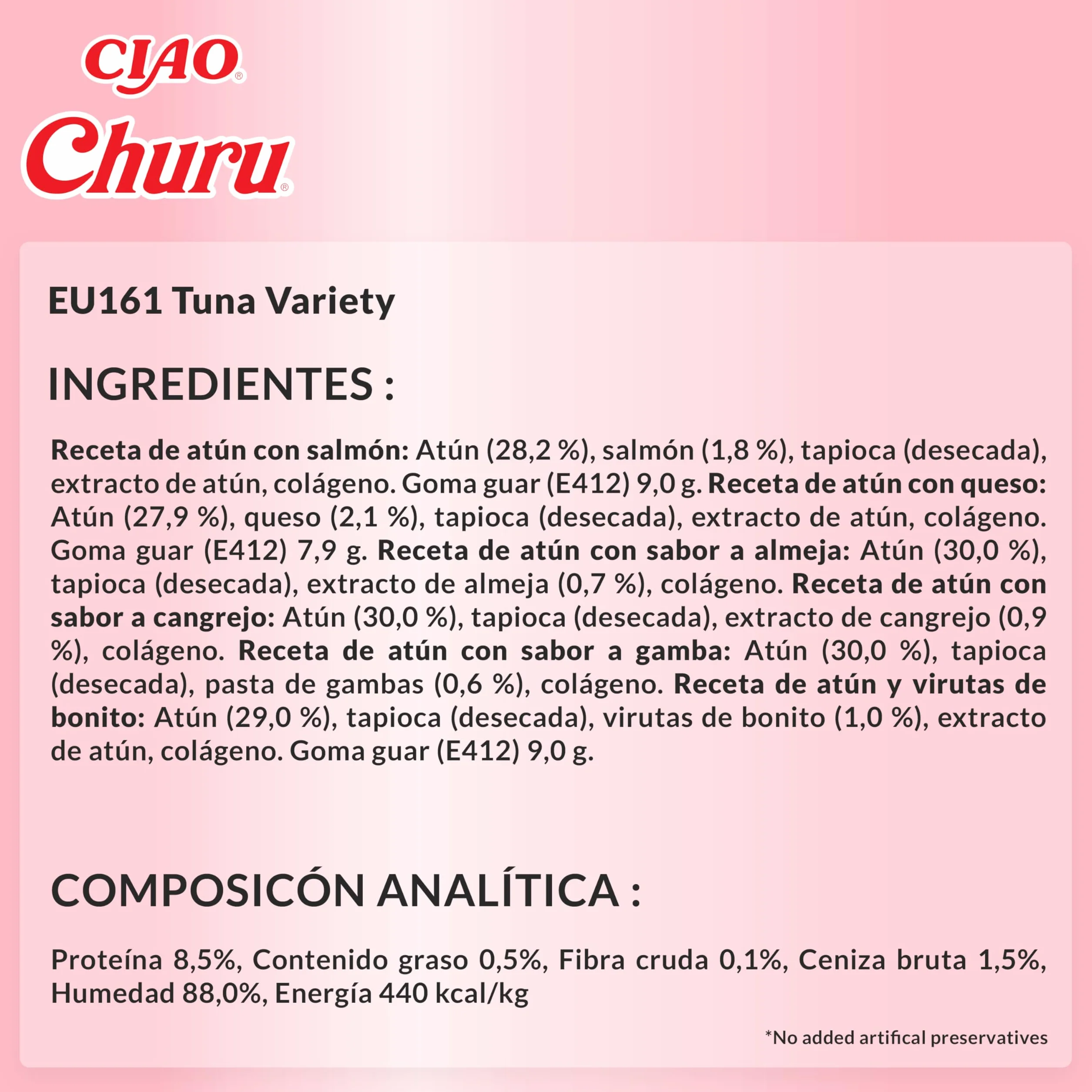 INABA Churu Gatos Snacks Saludables Atún 840g 60x14g Cremoso Sin Cereales Sin Conservantes
