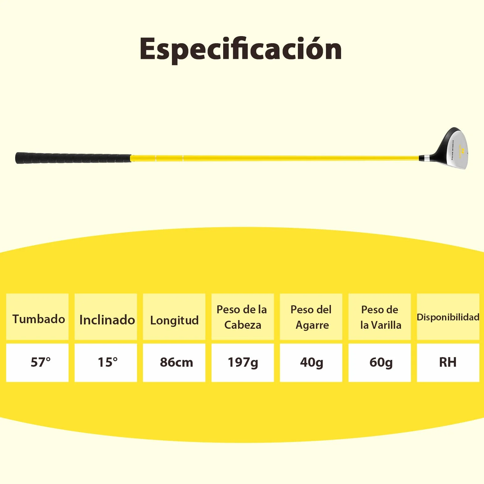 COSTWAY Palo de Golf Junior Madera de Calle 165CC para Niños 8-10 Años Diestro 86cm Fibra de Vidrio