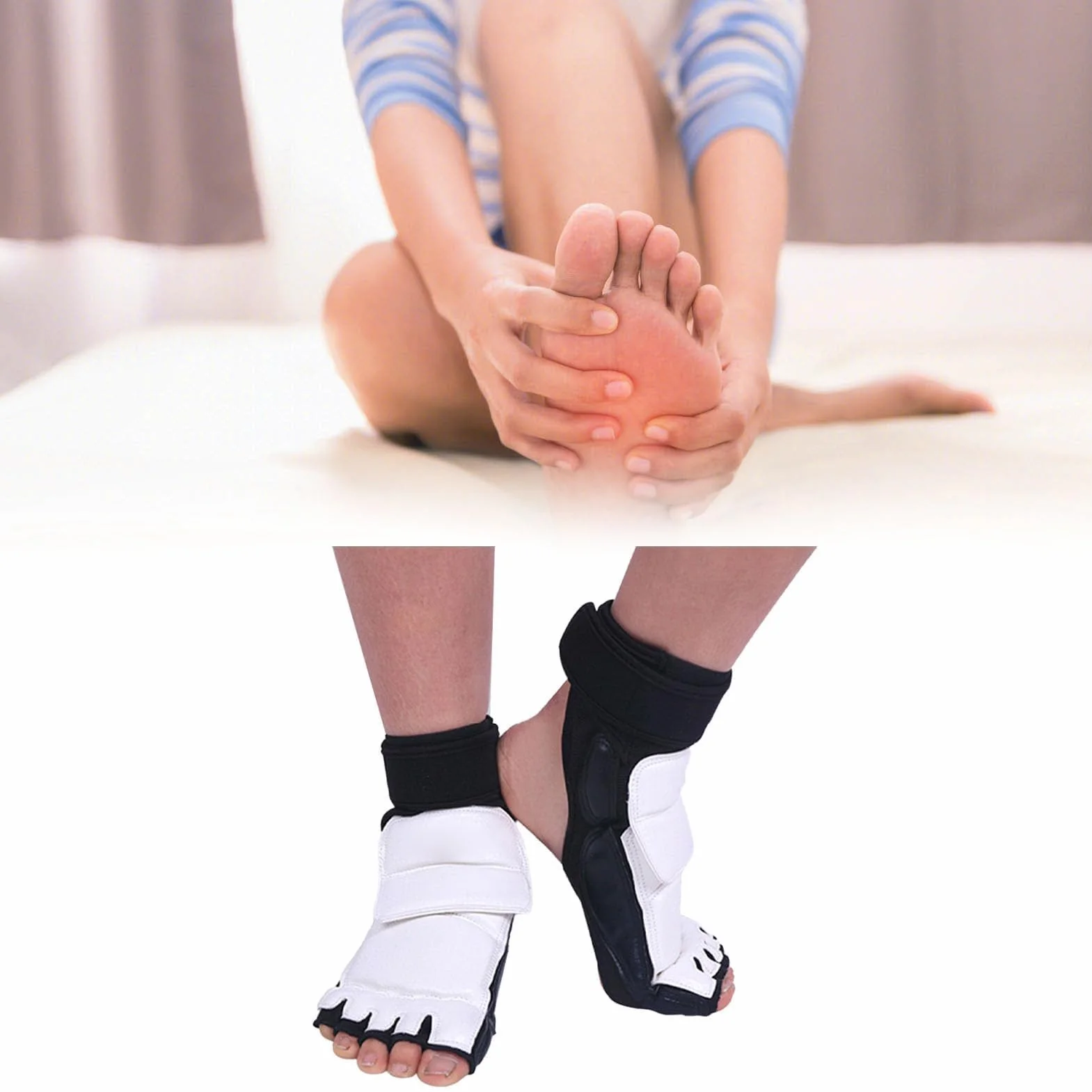 HERCHR Protector de Pie de Taekwondo para Niños Doble Fijación Elástico Corea Artes Marciales Kickboxing Karate