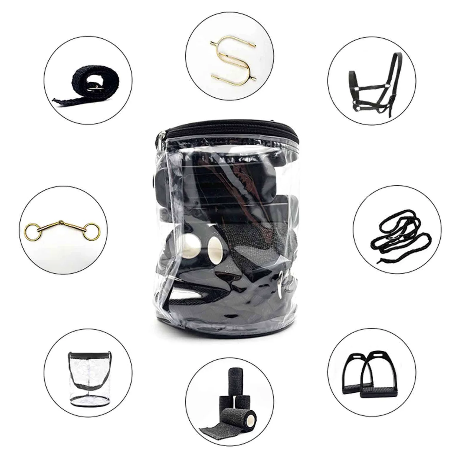 Kit de Equitación con Bolsa de Almacenamiento Y Equipamiento para Propietarios de Caballos de Carreras Y Participantes en
