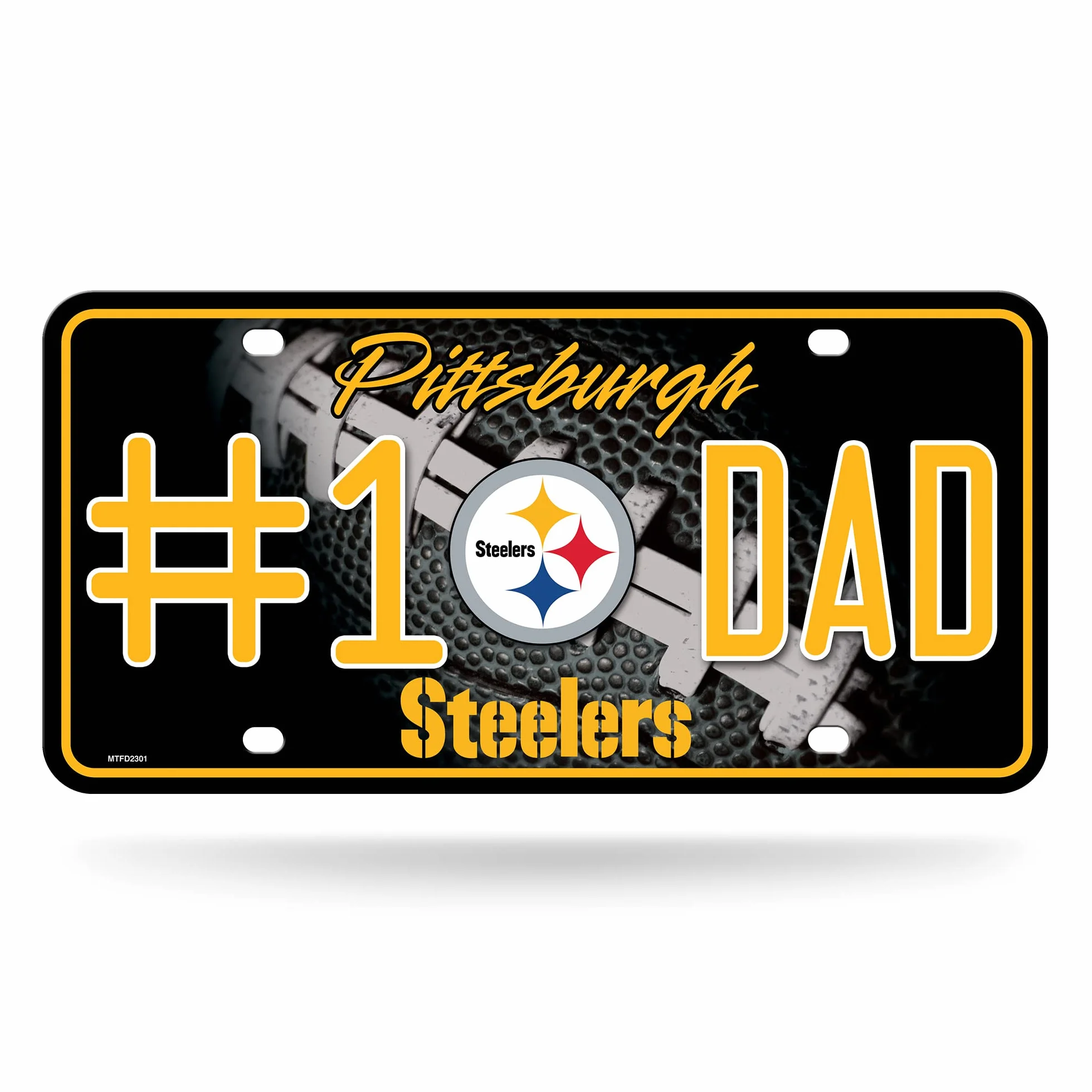 Rico Industries NFL Pittsburgh Steelers #1 Dad Metal Tag 8.5x11 Auto Tag