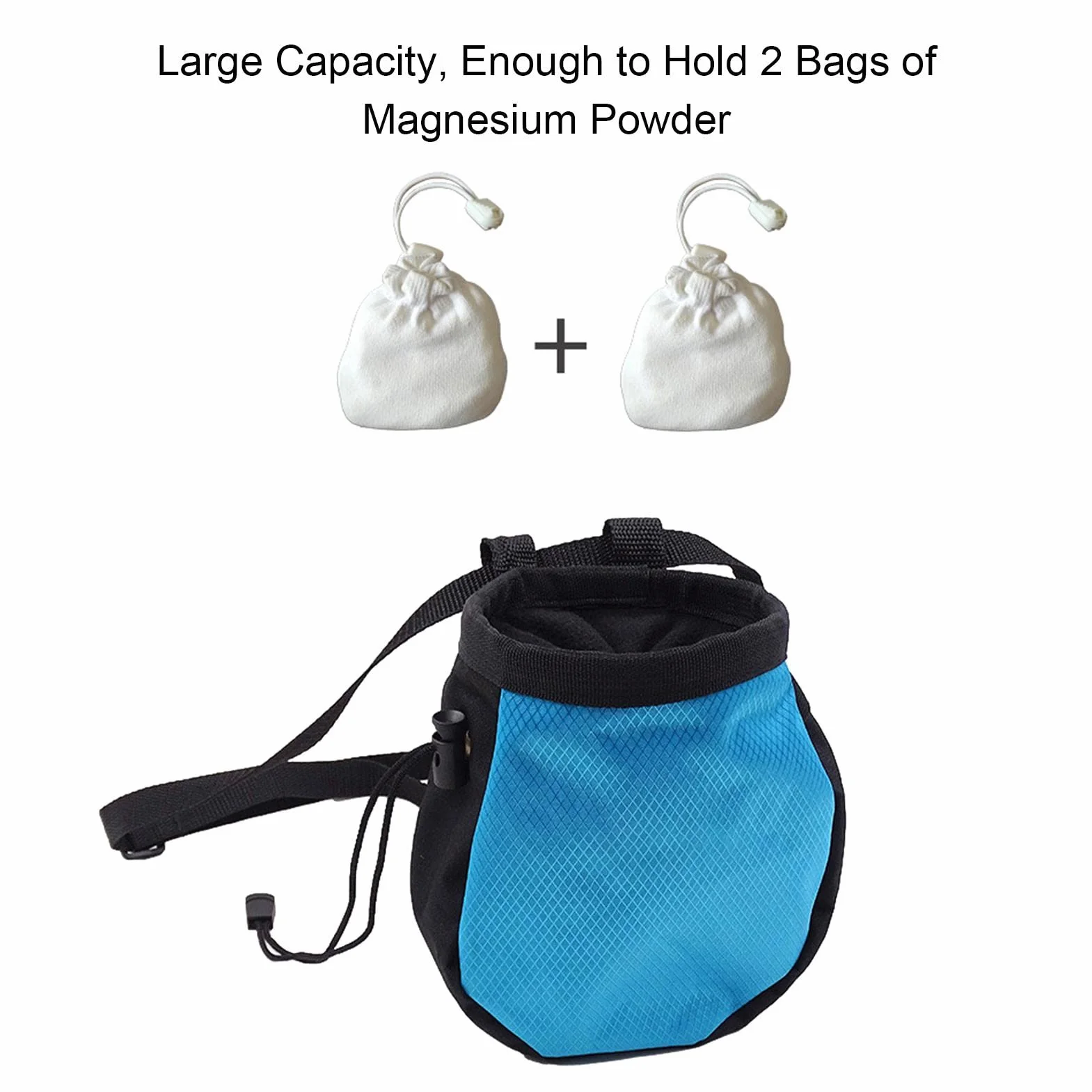 Bolsa de Tiza para Escalada en Roca con Bolsillo Cremallera y Cinturón Ajustable