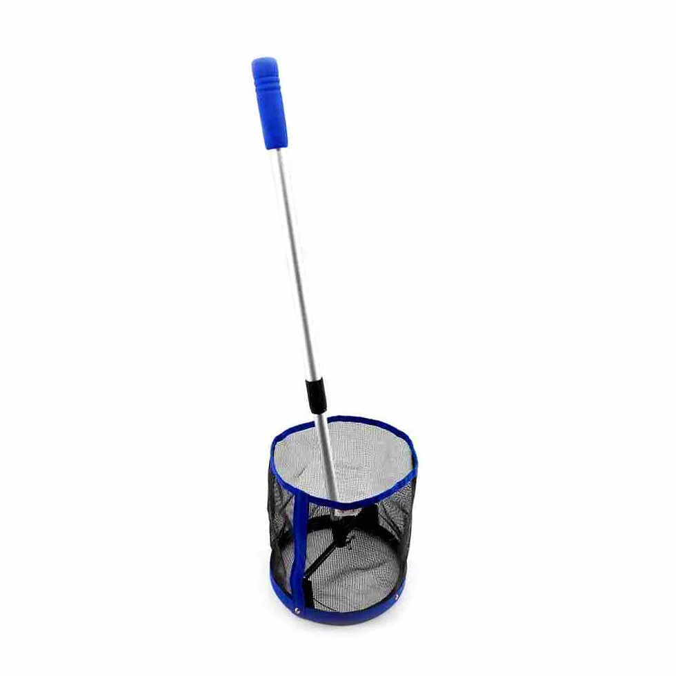 Ejoyous Recogedor de Pelotas de Tenis de Mesa Capacidad 120 Pelotas Poste Ajustable 58-92 cm Nailon Ligero