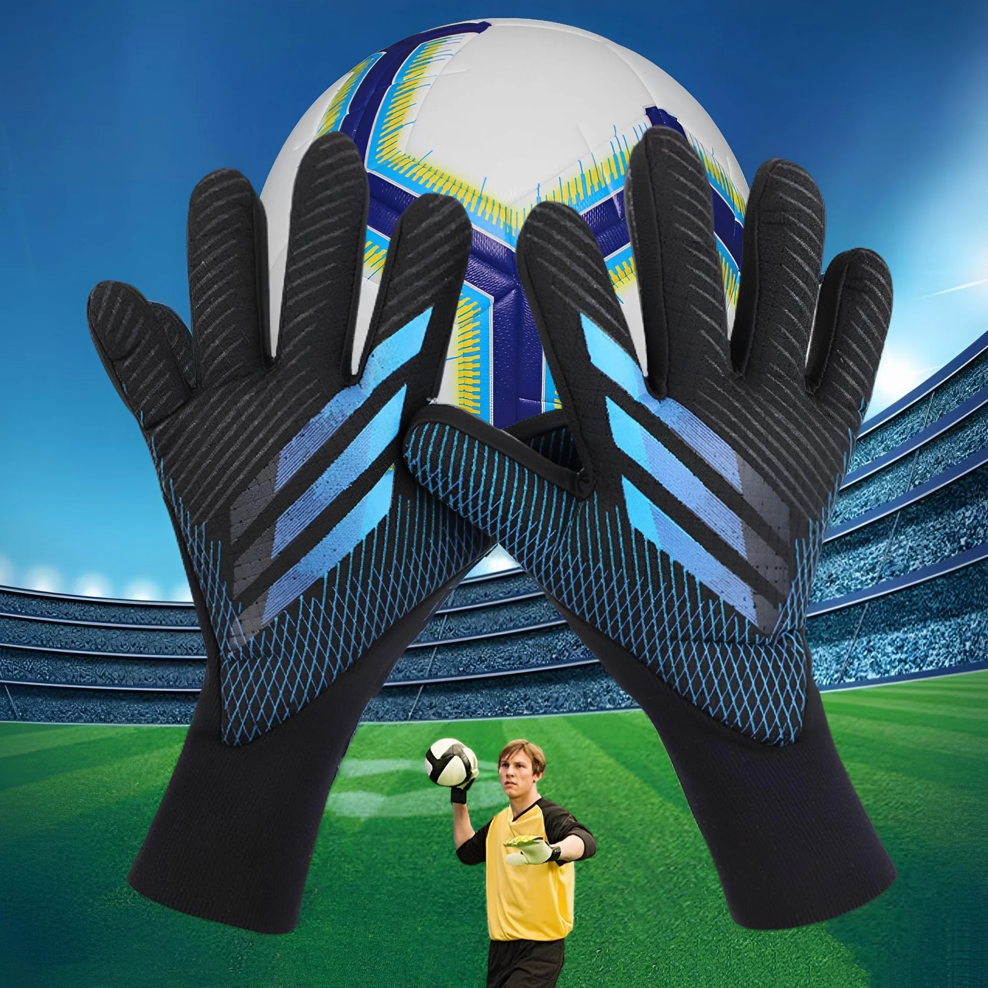 Guantes Portero Transpirable Látex Grueso Antideslizante Talla 7-10