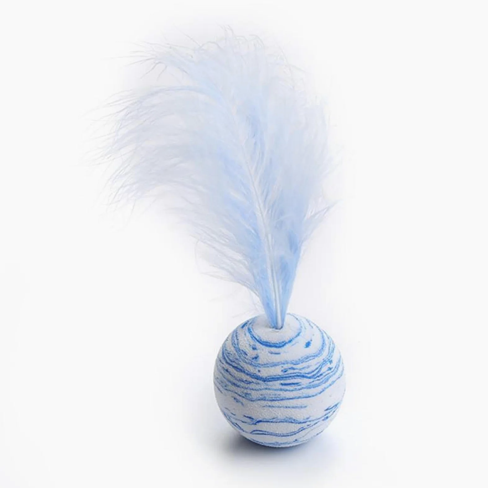 Juguetes for Gatos con Forma de Estrella y Plumas de Espuma, Juguetes interactivos de Peluche, 6 Unidades, Color Azul,Juguetes para Gatos