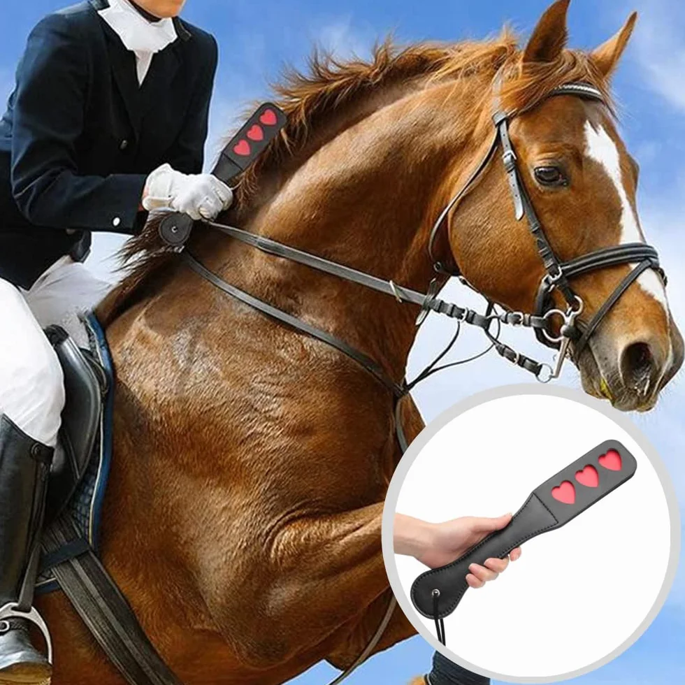 PU Cuero Negro Montar a Caballo Pádel de Equitación para Entrenamiento Diario