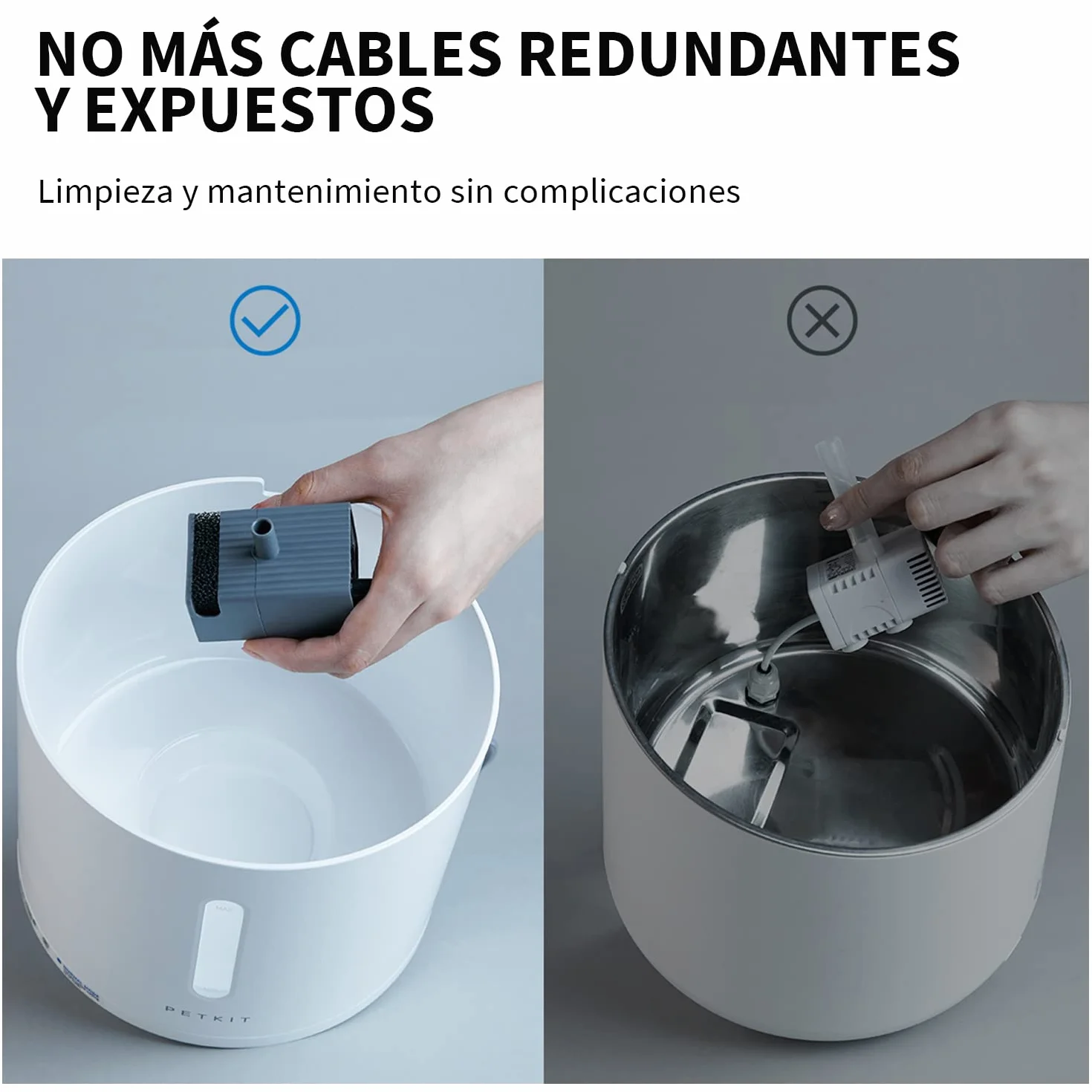 PETKIT EVERSWEET Fuente para Gatos 2L, Bomba Inalámbrica, Control de App, Bebedero Gatos Automatico, Ultrasilencioso, 3 Flujos de Agua, Filtro Triple, Ventana de Nivel de Agua, Luz Led