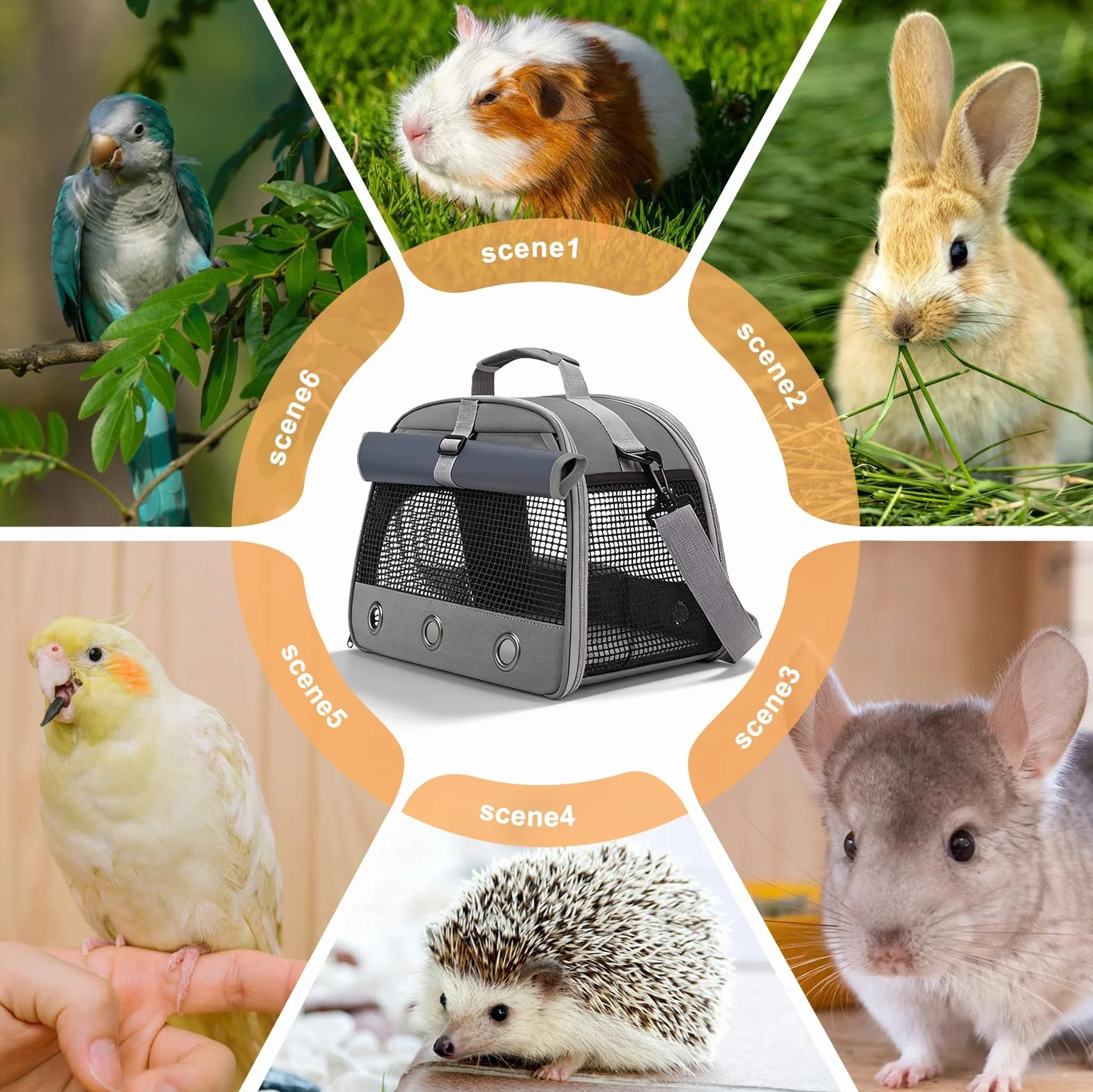 Transportín para animales pequeños, 35 × 23 × 25 cm, plegable, transpirable, bolsa de transporte para mascotas con apertura lateral, bolsas de transporte para gatos, perros, conejos, hámsters