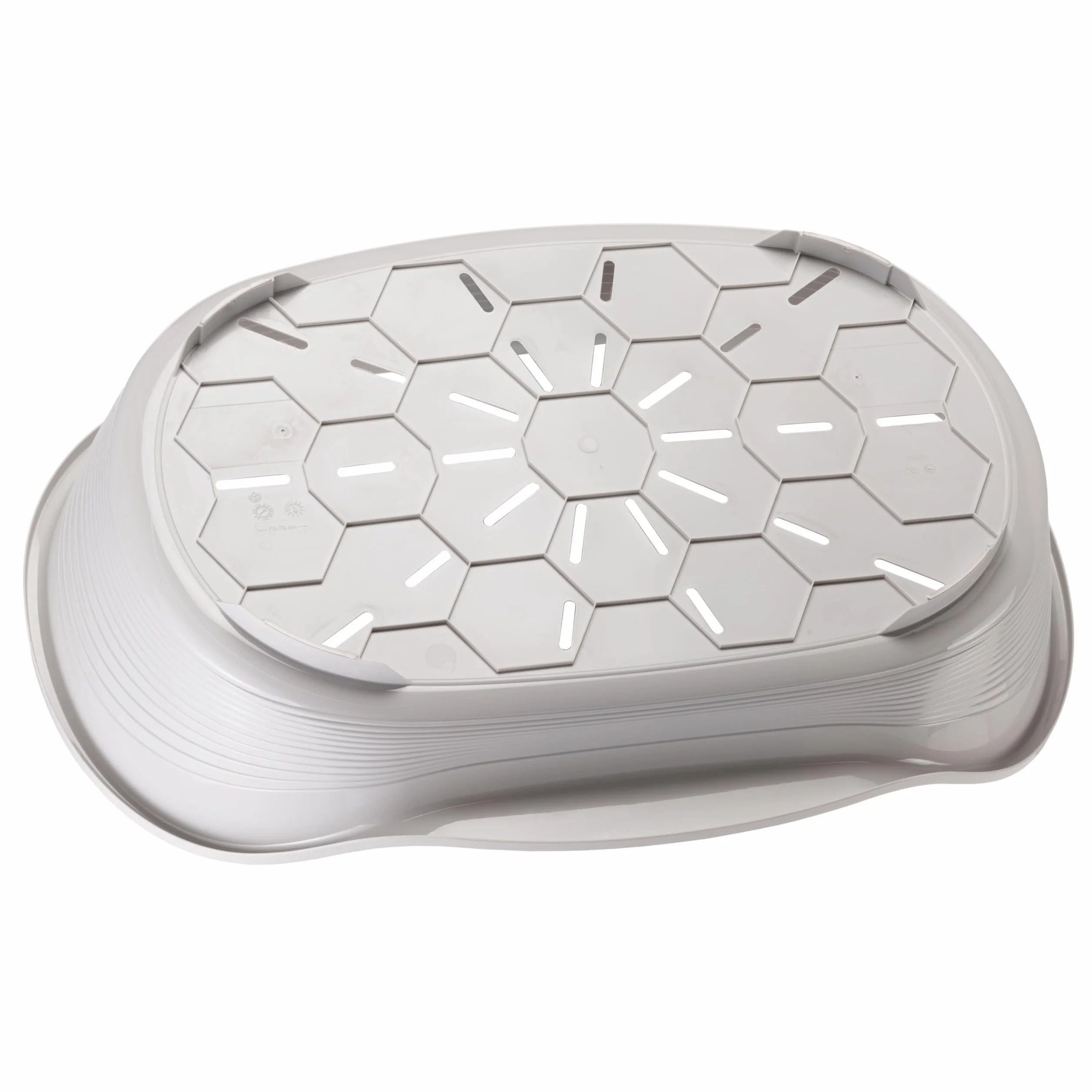 Ferplast Cama para Perros Cama Perro Grande, 100% plástico Reciclado, Lavable Transpirable y Antideslizante - Siesta Deluxe, 82 x 59,5 x 25 cm, L, Gris