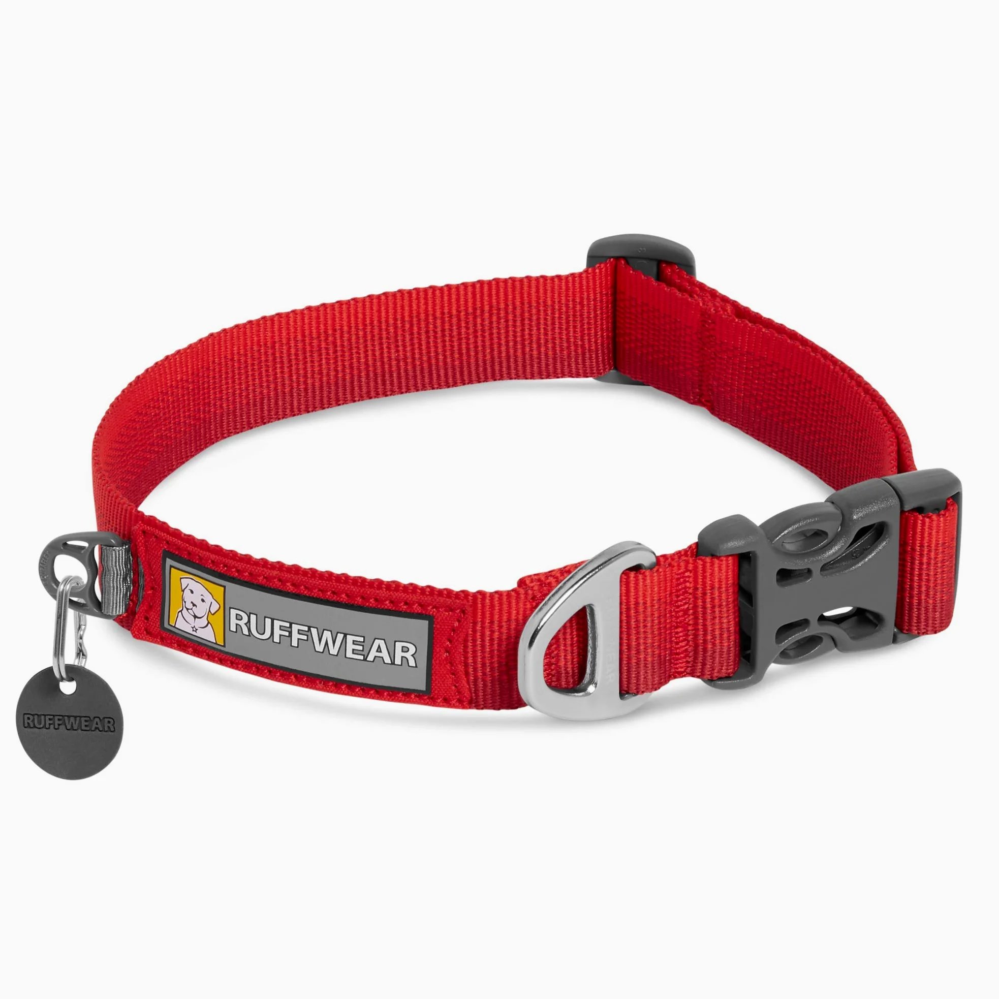 RUFFWEAR Collar de Perro, Front Range Collar, Resistente Correa Tubelok, Anillo de fijación de Aluminio y Hebilla de Apertura Lateral, Elegante y Duradero, Red Summac, Medium, 36-51 cm