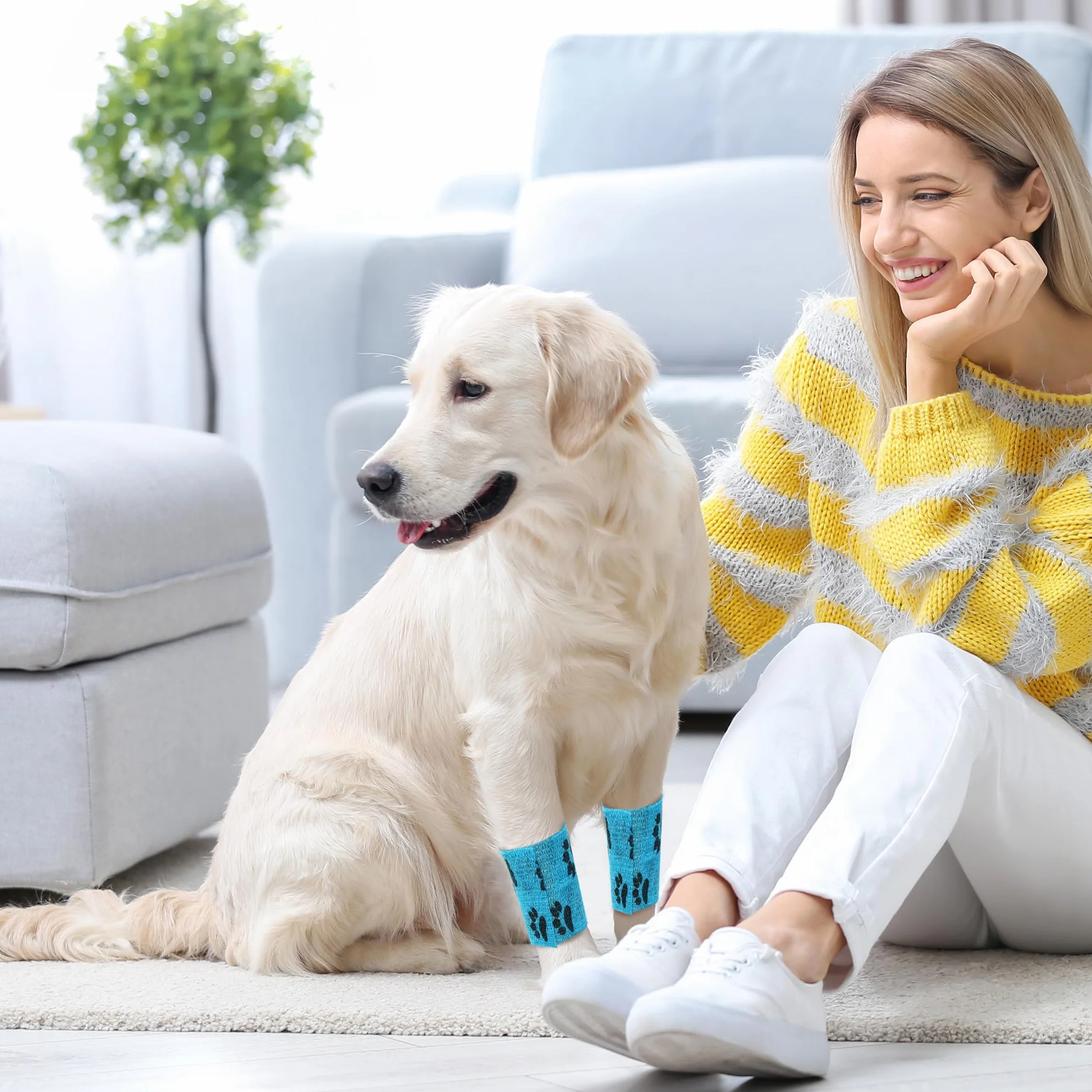 LCXCXY Vendas Autoadhesivas, Venda Cohesiva para Mascotas, 12 Rollos de 5CMX4.5M Venda Cohesiva, Venda Elastica Adhesiva para Gatos, Perros, Caballos y Otros Animales, Venda Autoadhesiva Veterinaria