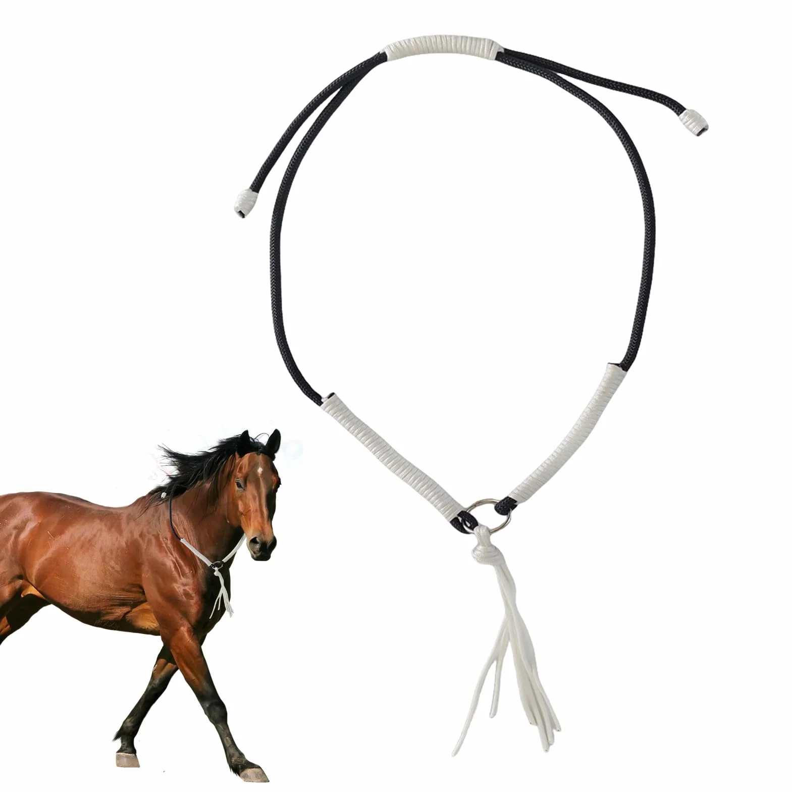 Riendas De Caballo Estilo Western | Pretal para Caballos | Cabezada Tejida a Mano con Flecos Ayuda para la Obediencia de Jinete y Espectáculos Ecuestres en Clubes Hípicos