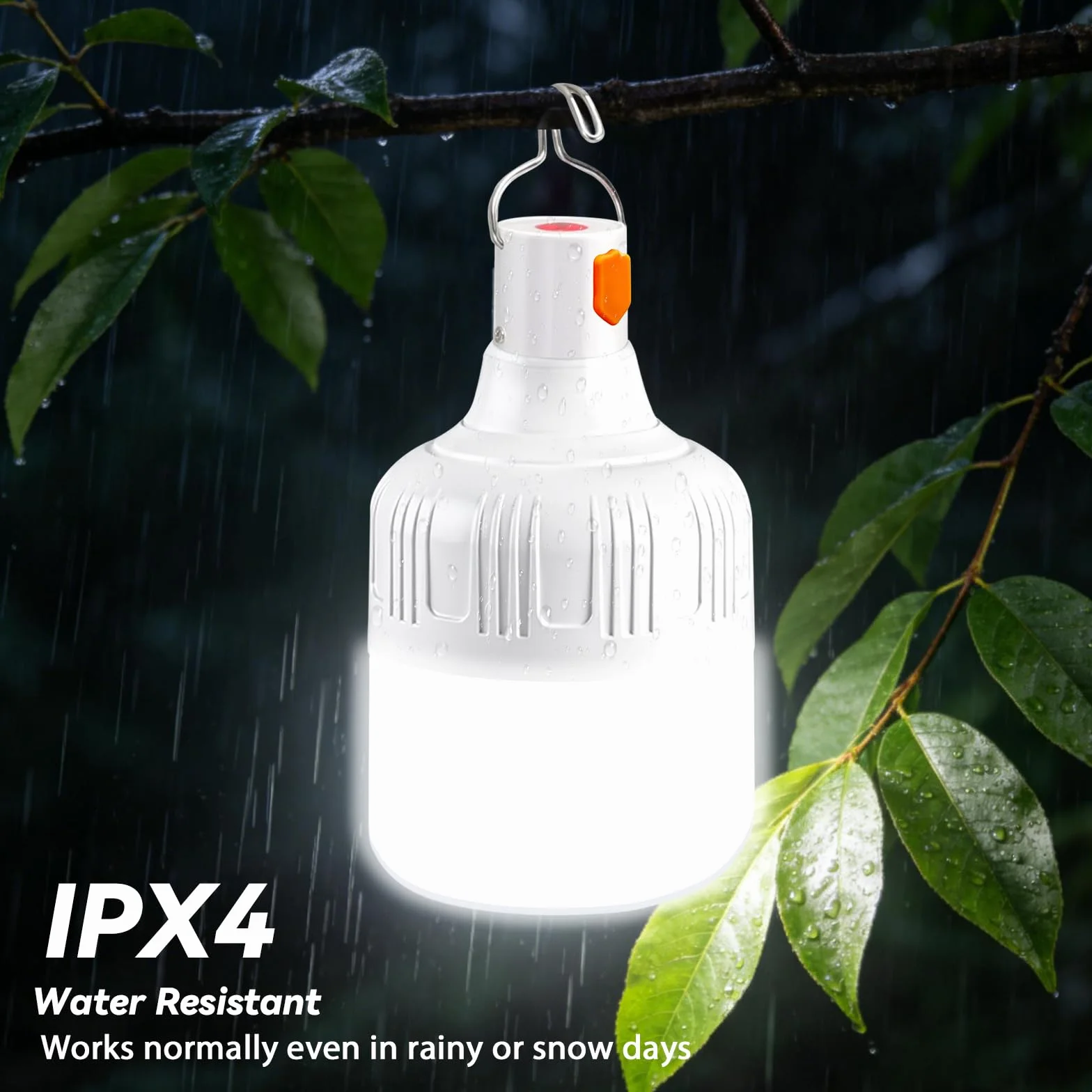 Lámpara Camping Recargable LED 500LM 3 Modos Impermeable Portátil con Gancho
