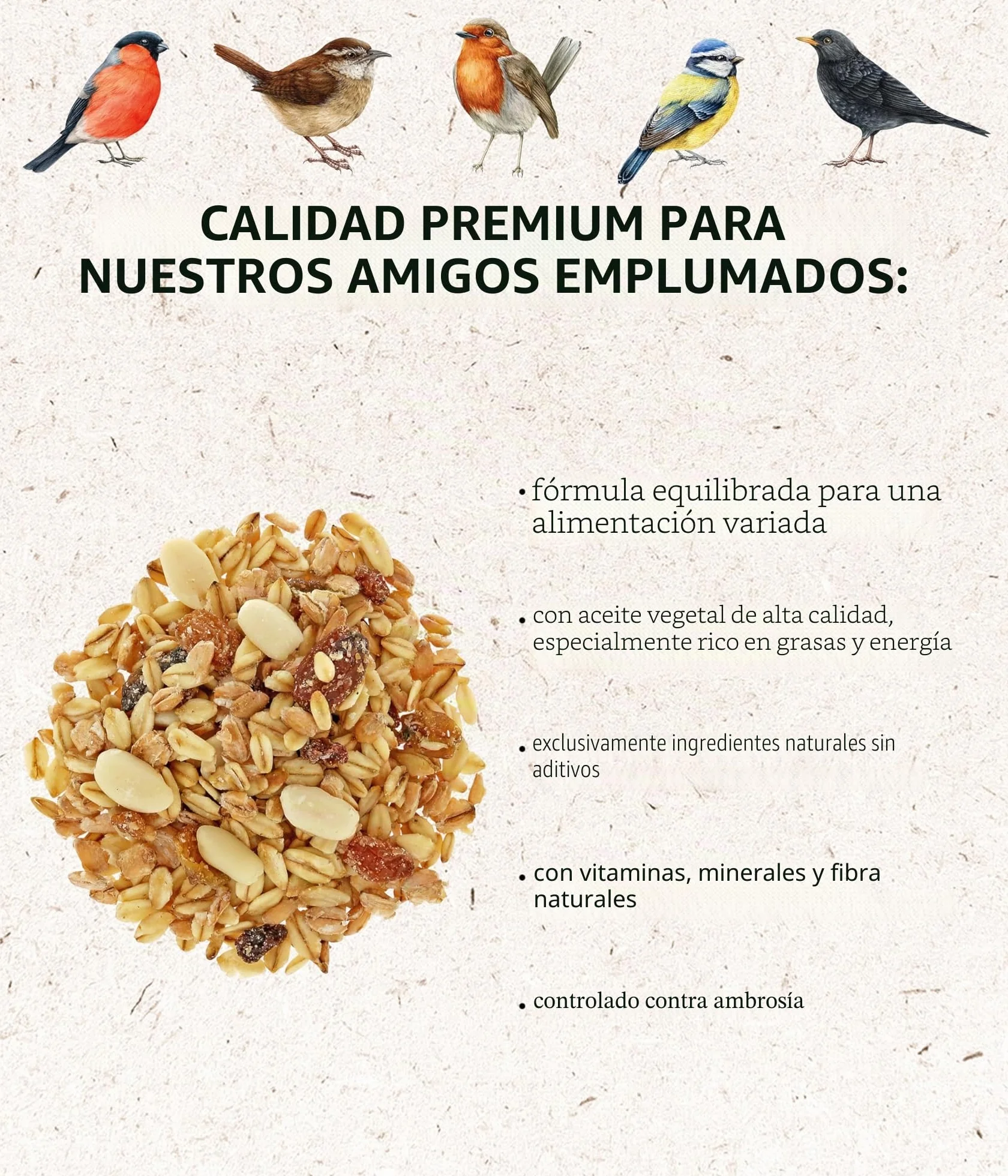 Dehner Natura Premium - Comida para Aves Silvestres (5 kg)