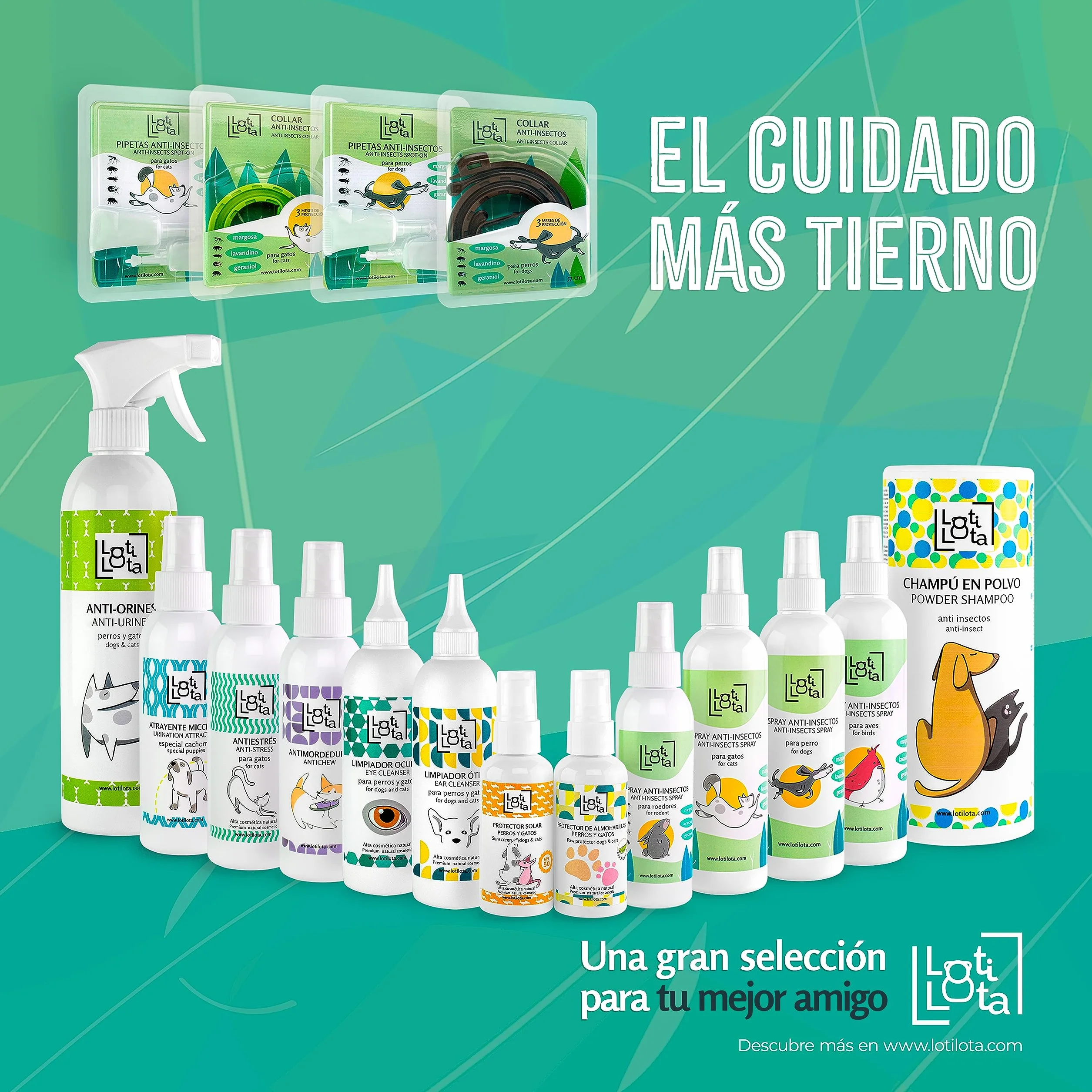 Collar Anti-Insectos para Gatos - Activos Naturales - Geraniol, Margosa, Lavandino - 33 cm Ajustable - Resistente al Agua -