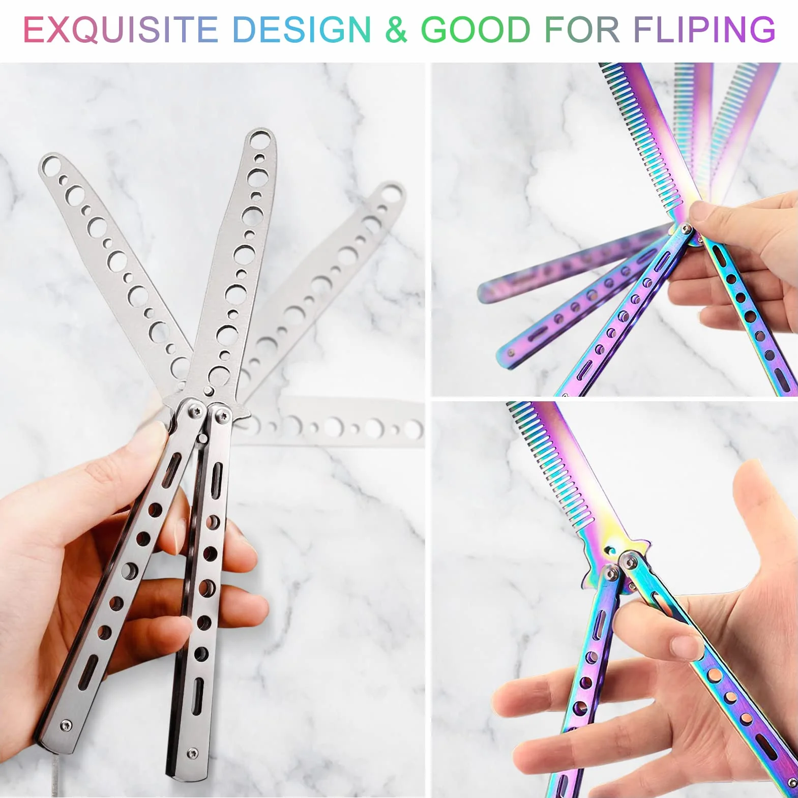 Navaja mariposa, Butterfly Knife Entrenador de mariposas Herramienta de Cuchillo de Entrenador mariposa peine para entrenamiento