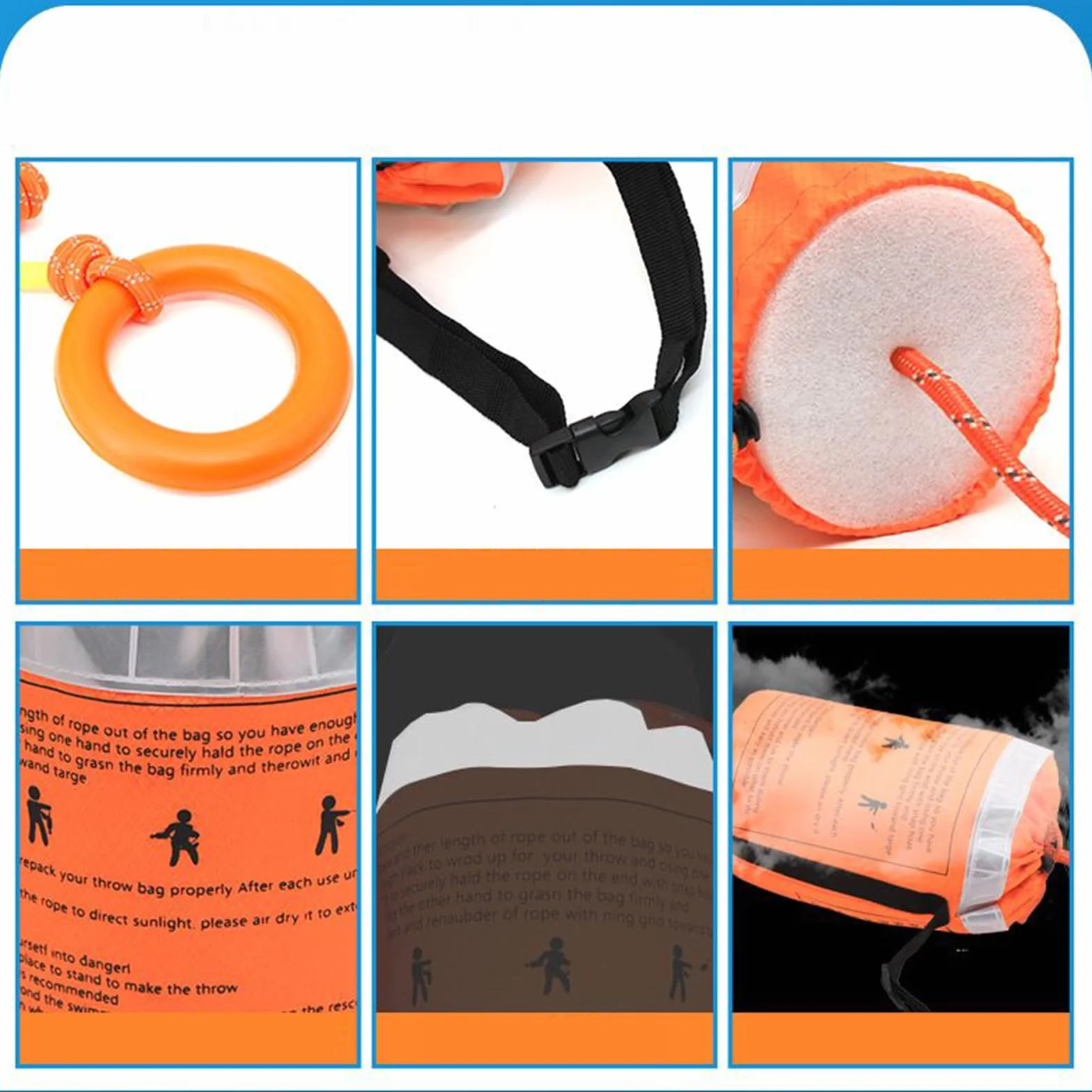 Kit De Cuerda De Rescate Flotador para Kayak 400 kg Dispositivo Flotante Visible para Deportes Acuáticos