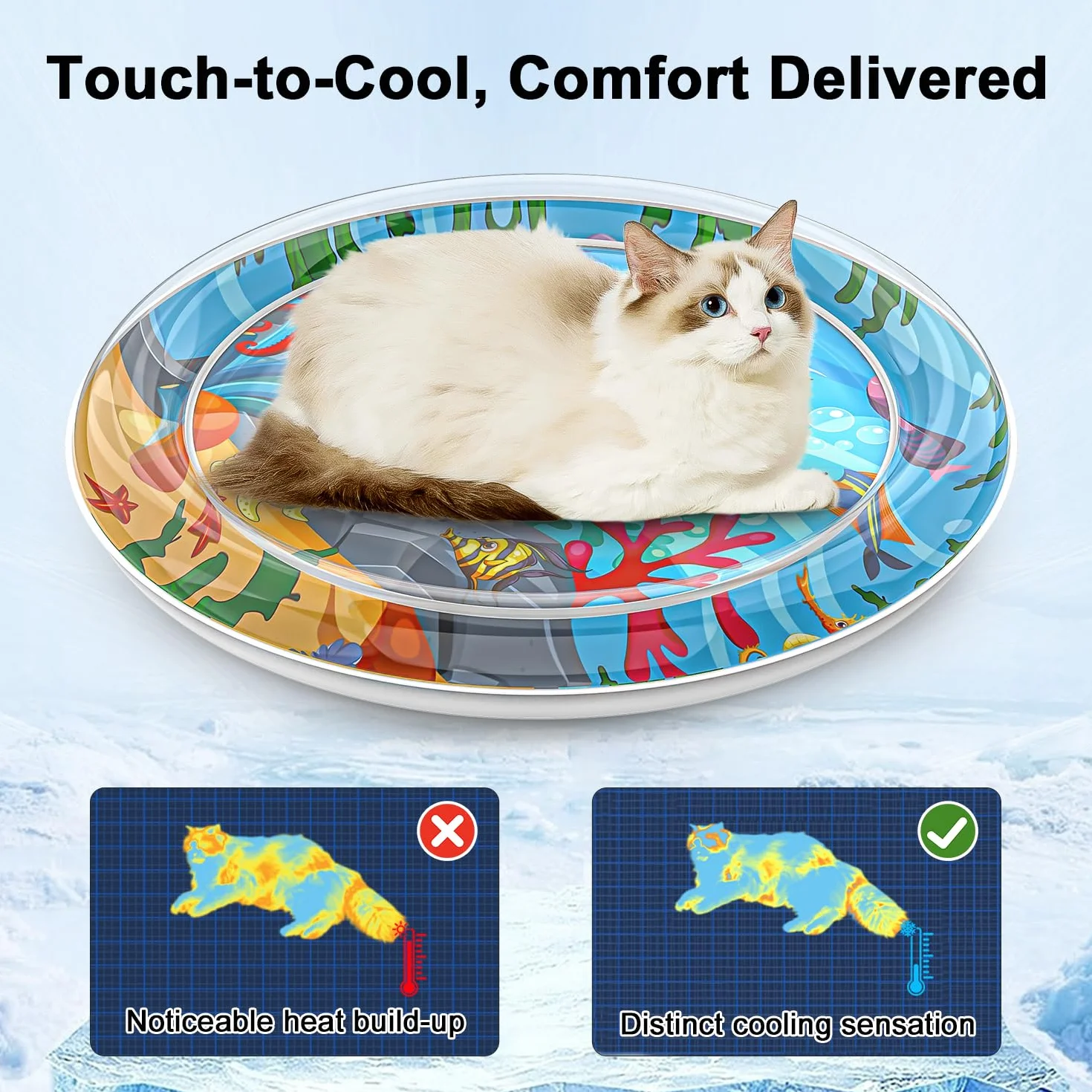 Cat Water Upstream Lotus, Nueva alfombra de refrigeración duradera para mascotas 2025, cama de agua interactiva engrosada para perros (B)