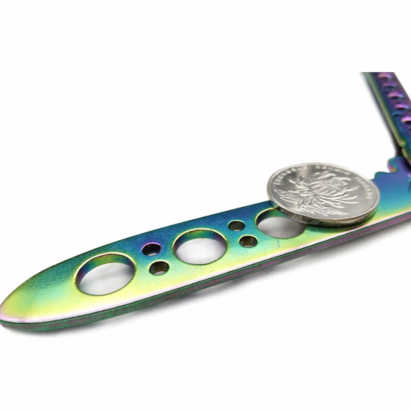 Cuchillo Mariposa Entrenamiento Balisong Acero Mate sin Hoja Práctica Artes Marciales