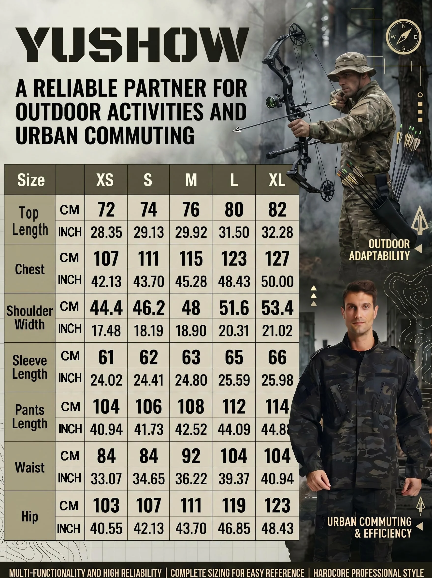 YUSHOW Militar Traje Hombre Airsoft Chaleco Manga Larga Pantalones Uniforme Caza Paintball BDU