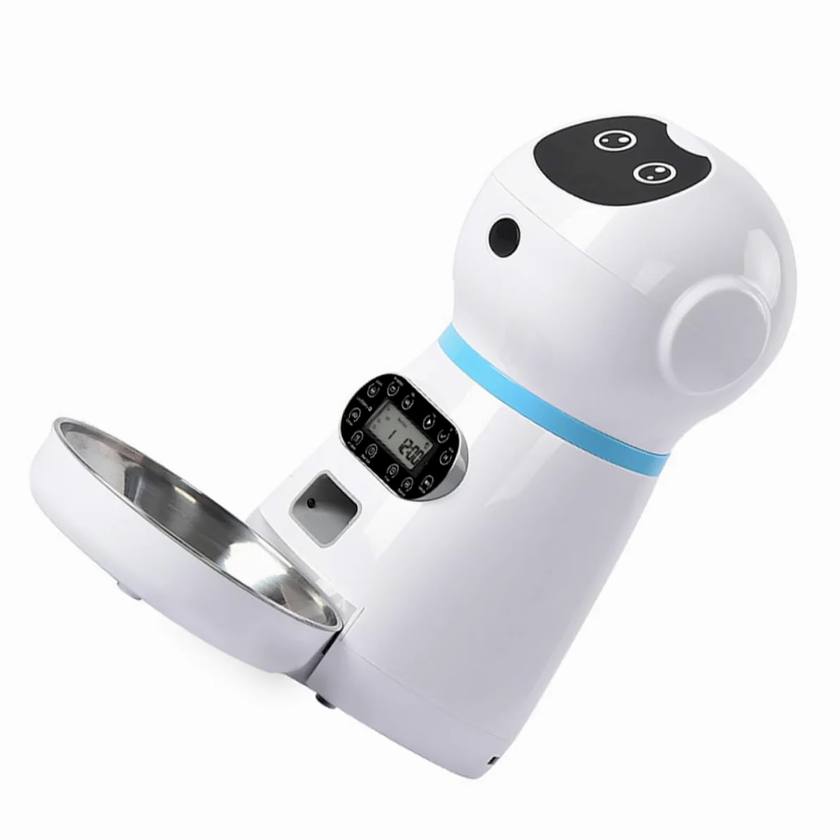 VANZACK Alimentador Automático y Función de Grabación para Mascotas con Capacidad 3.5l Robot Inteligente con Temporizador Digital para Uso en Hogar Personal