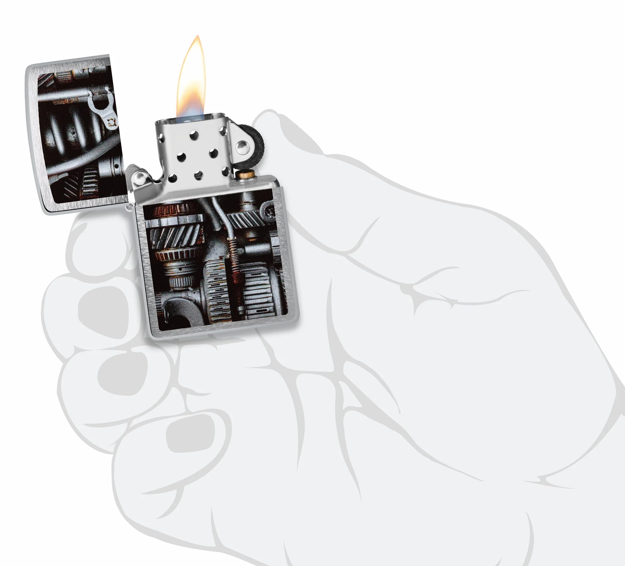 Encendedor Zippo a prueba de viento Brushed Chrome Recargable Reutilizable Caja regalo