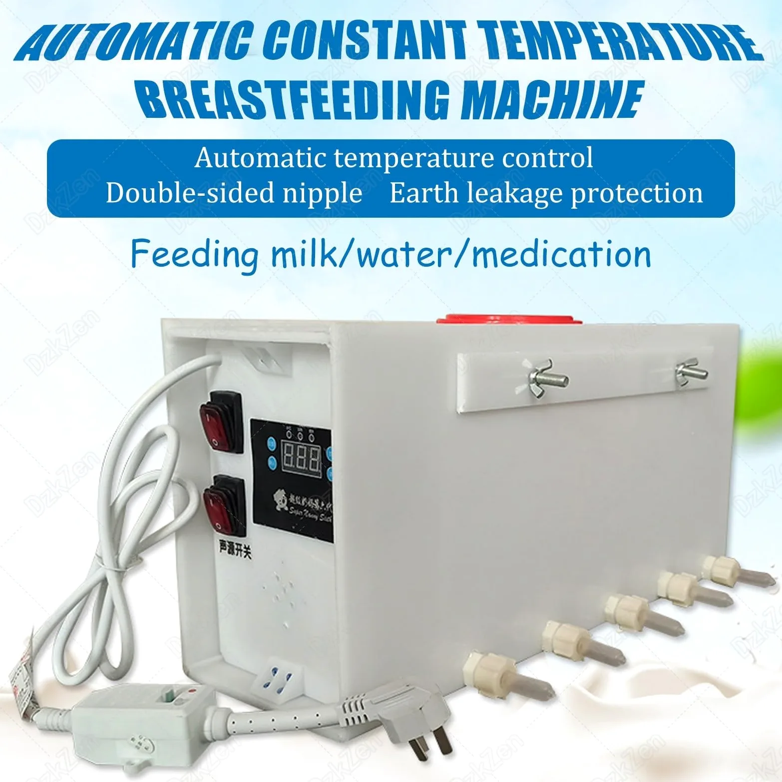 Alimentador De Leche For Lechones, Máquina Inteligente De Lactancia A Temperatura Constante, Estación De Alimentación con Agitación Automática, con Simulación De Sonido(8Nipples)