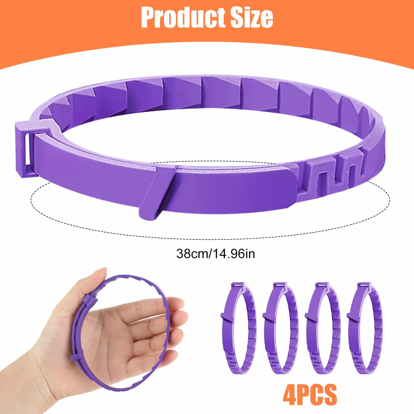 Collar calmante para gatos de 4 piezas, antiestrés natural con feromonas, color púrpura, talla ajustable y efecto 30 días, para gatitos y gatos adultos